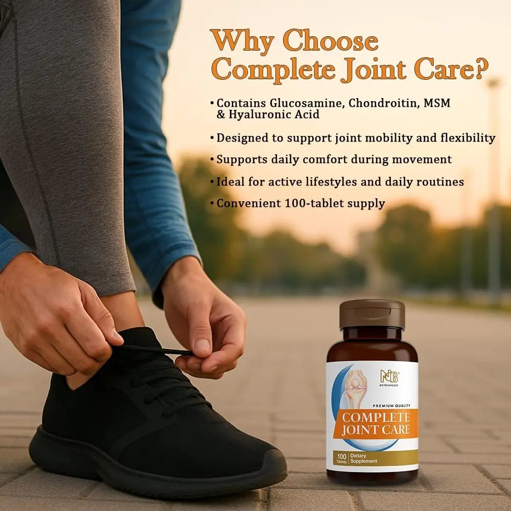 Glucosamine Chondroitin MSM Complete Joint Care Supplement | Glucosamine HCl, Chondroitin, MSM, Boswellia & Ginger | Supports Joint Mobility & Flexibility | 100 Tablets NCB NCB TECHNOLOGY uk supplements