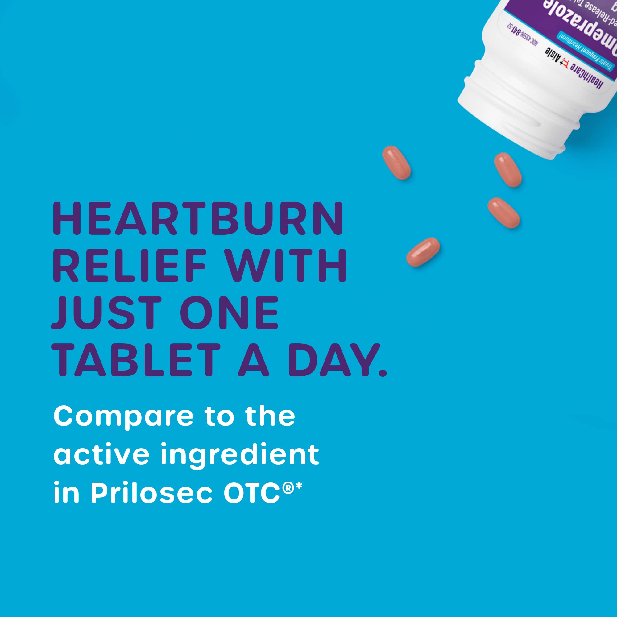 HealthCareAisle Omeprazole 20 mg - 42 Delayed-Release Tablets - Acid Reducer, Treats Frequent Heartburn HealthCareAisle uk supplements