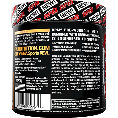 Pre Workout Powder for Energy and Focus - EVL RPM Energy Pre Workout Energy Drink Evlution uk supplements