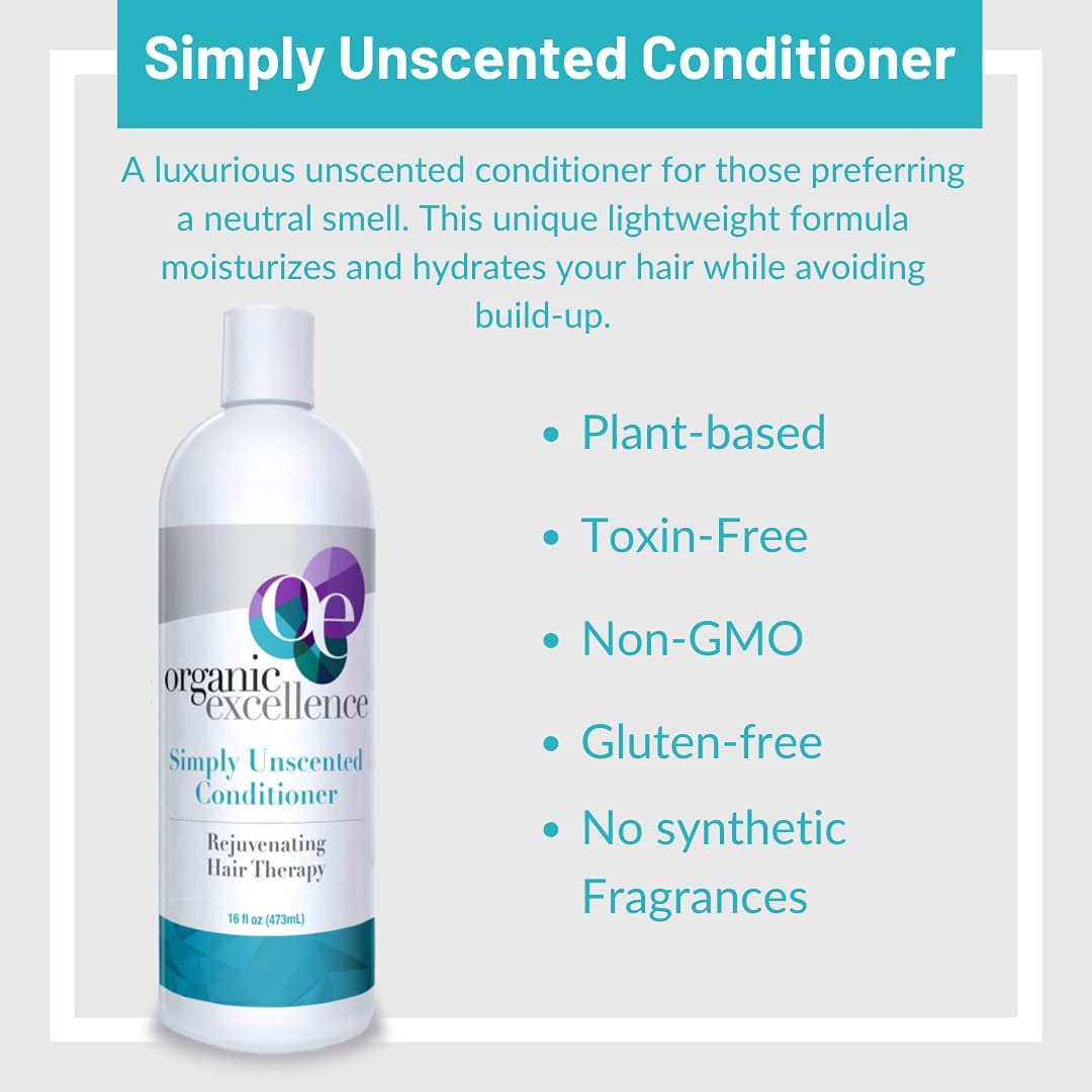 Organic Excellence Sulfate Free Conditioner - Fragrance, Gluten, Paraben Free, Color Safe. Organic Herb Extracts and Oils, Natural Hair Care for the Whole Family, 16 fl ounces (473 ml) Organic Excellence uk supplements