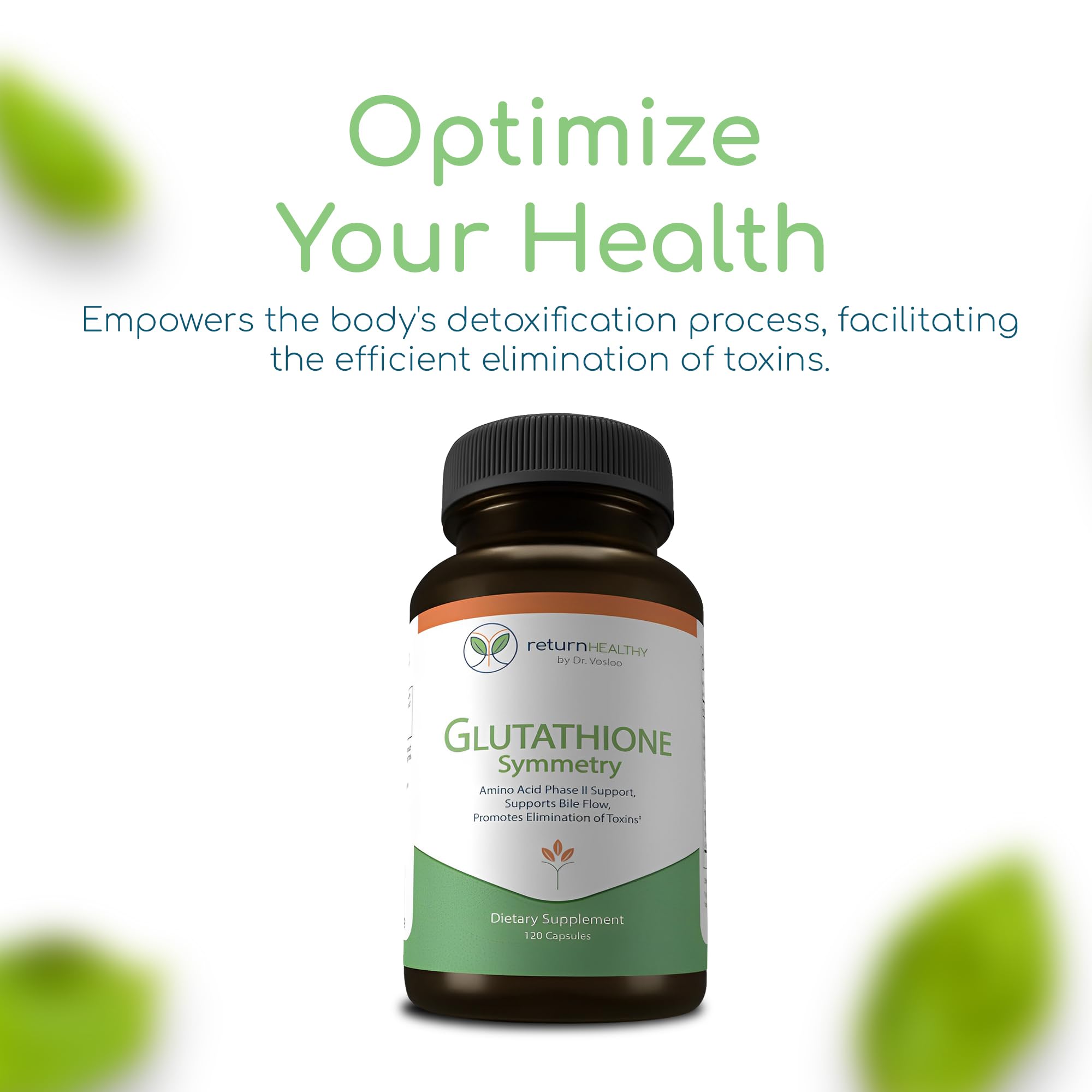 Return Healthy Glutathione Symmetry | S-Acetyl Glutathione Supplement | Antioxidants & Detoxification Supplement | Natural Cellular Support | All-Natural, Vegan, Non-GMO, 120 caps Return Healthy uk supplements