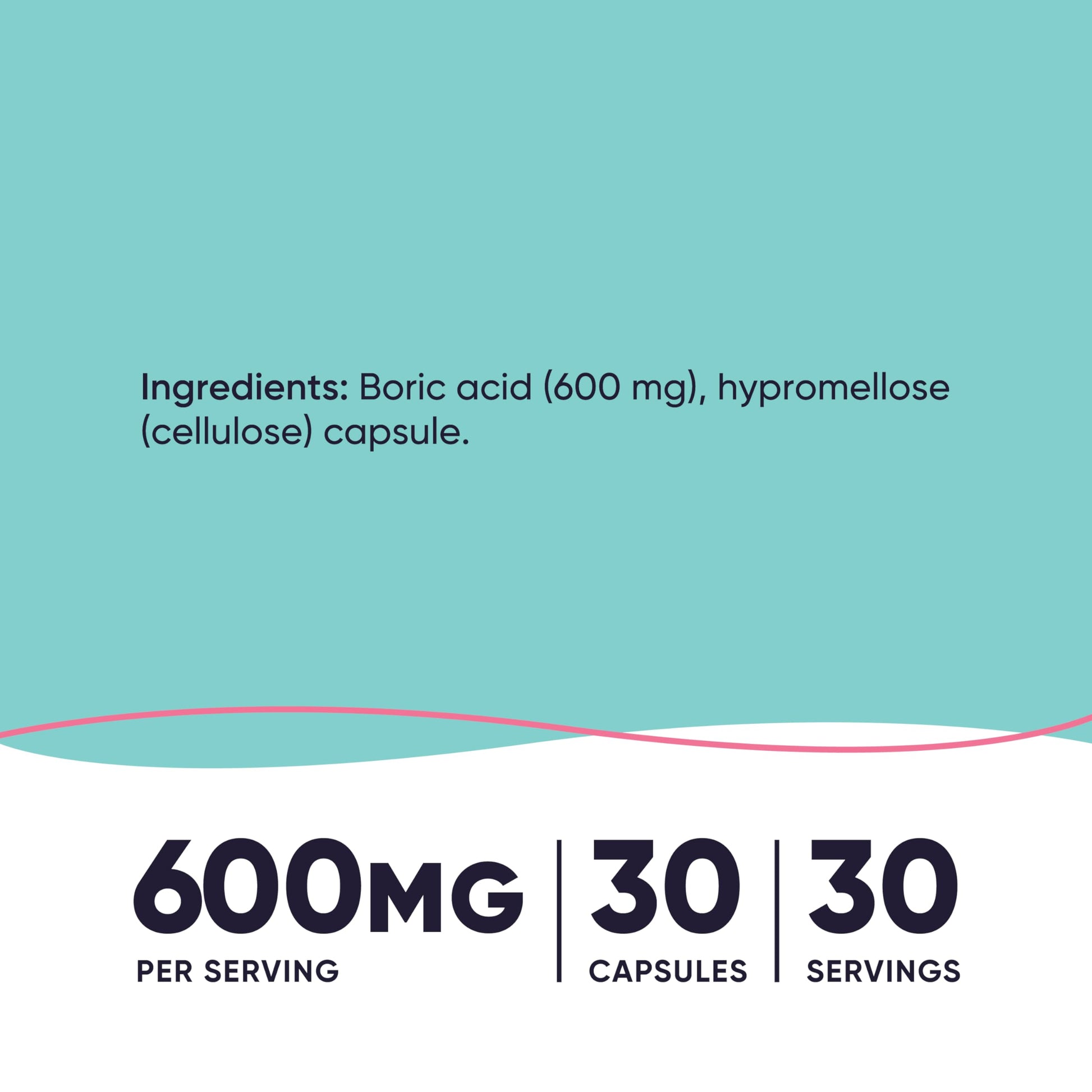 Nutricost Boric Acid 600mg, 30 Capsules - Vaginal Suppository - Non-GMO - for Women Nutricost uk supplements