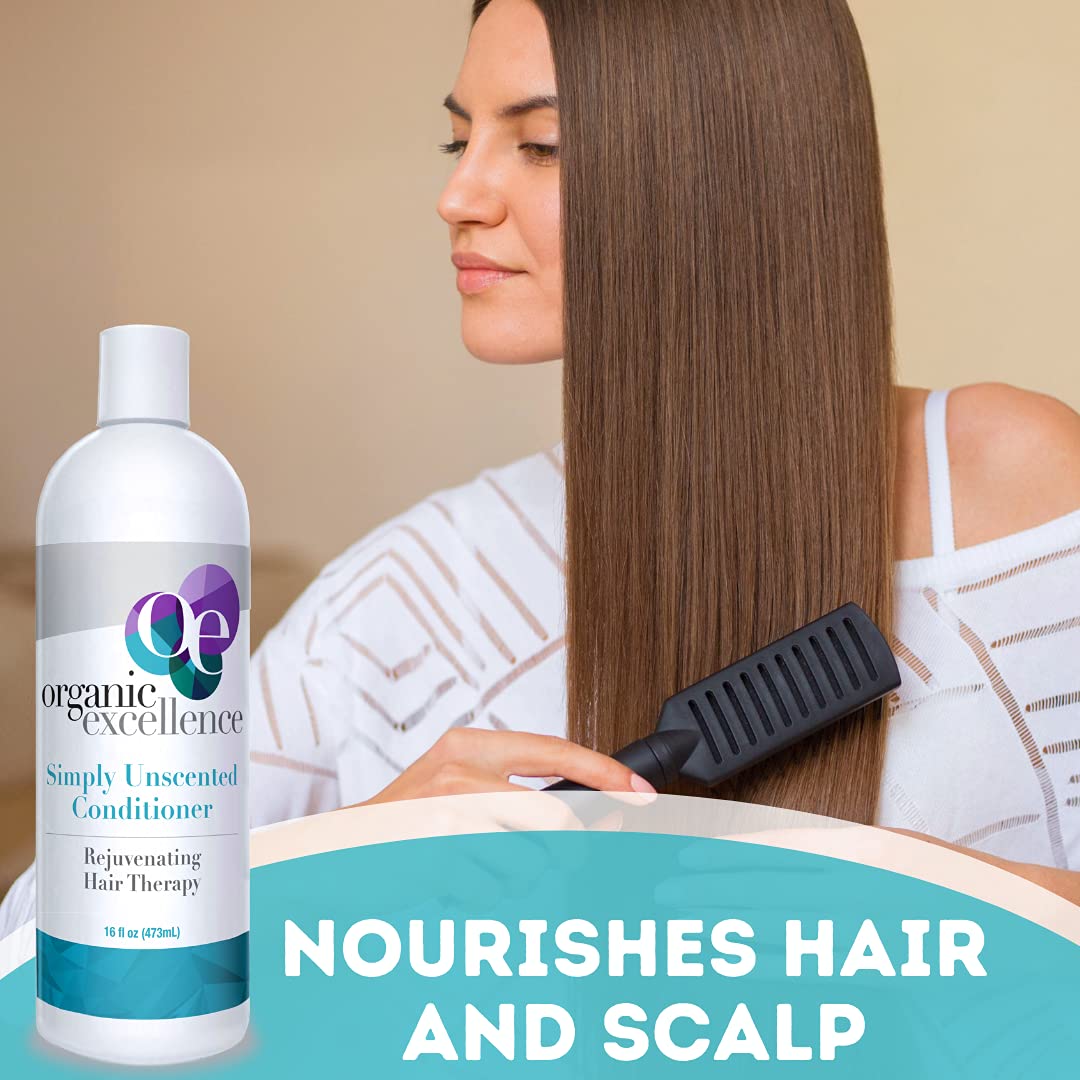 Organic Excellence Sulfate Free Conditioner - Fragrance, Gluten, Paraben Free, Color Safe. Organic Herb Extracts and Oils, Natural Hair Care for the Whole Family, 16 fl ounces (473 ml) Organic Excellence uk supplements
