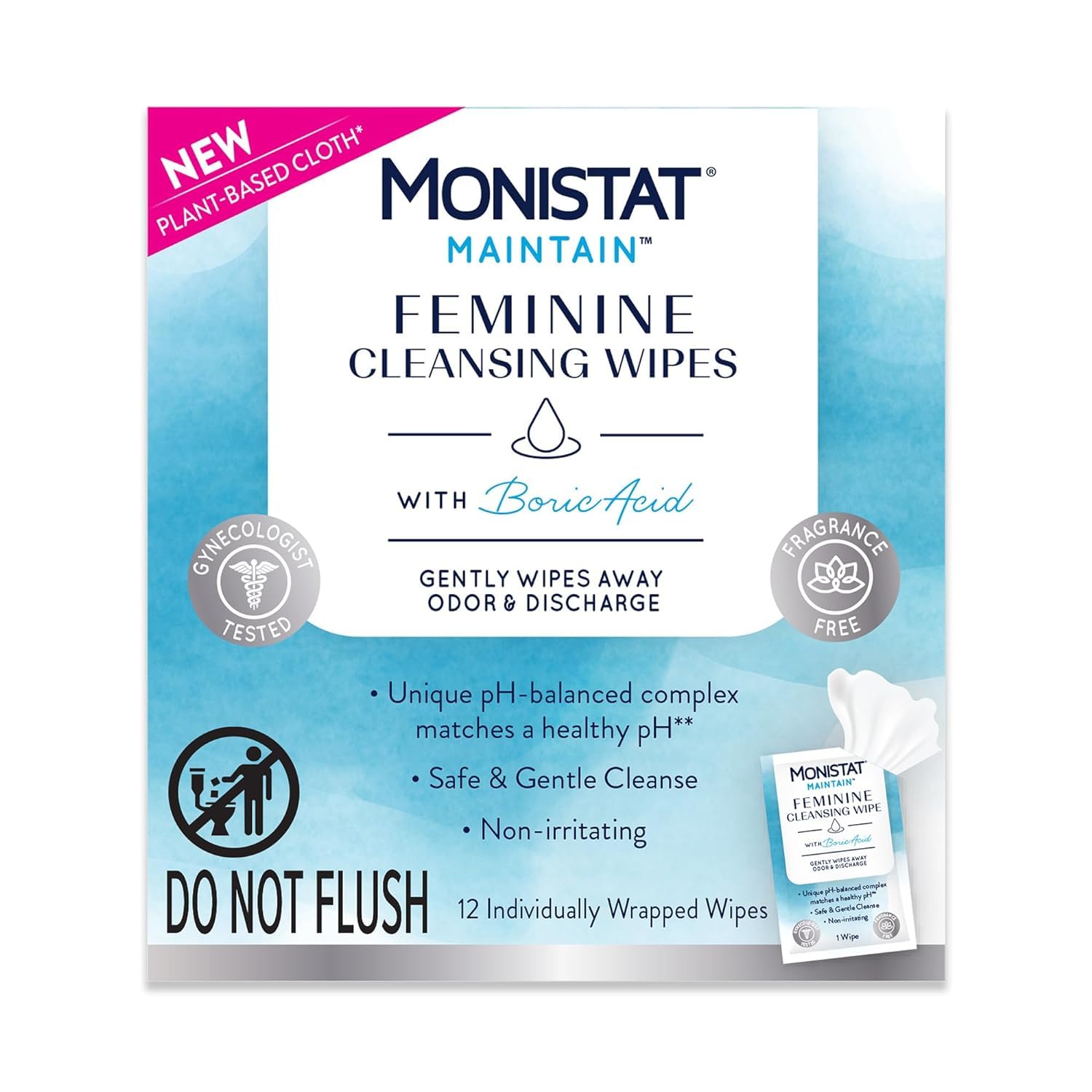 Monistat Boric Acid Feminine Cleanser, (2 Wash & 2 Cloth) Variety Pack Monistat uk supplements