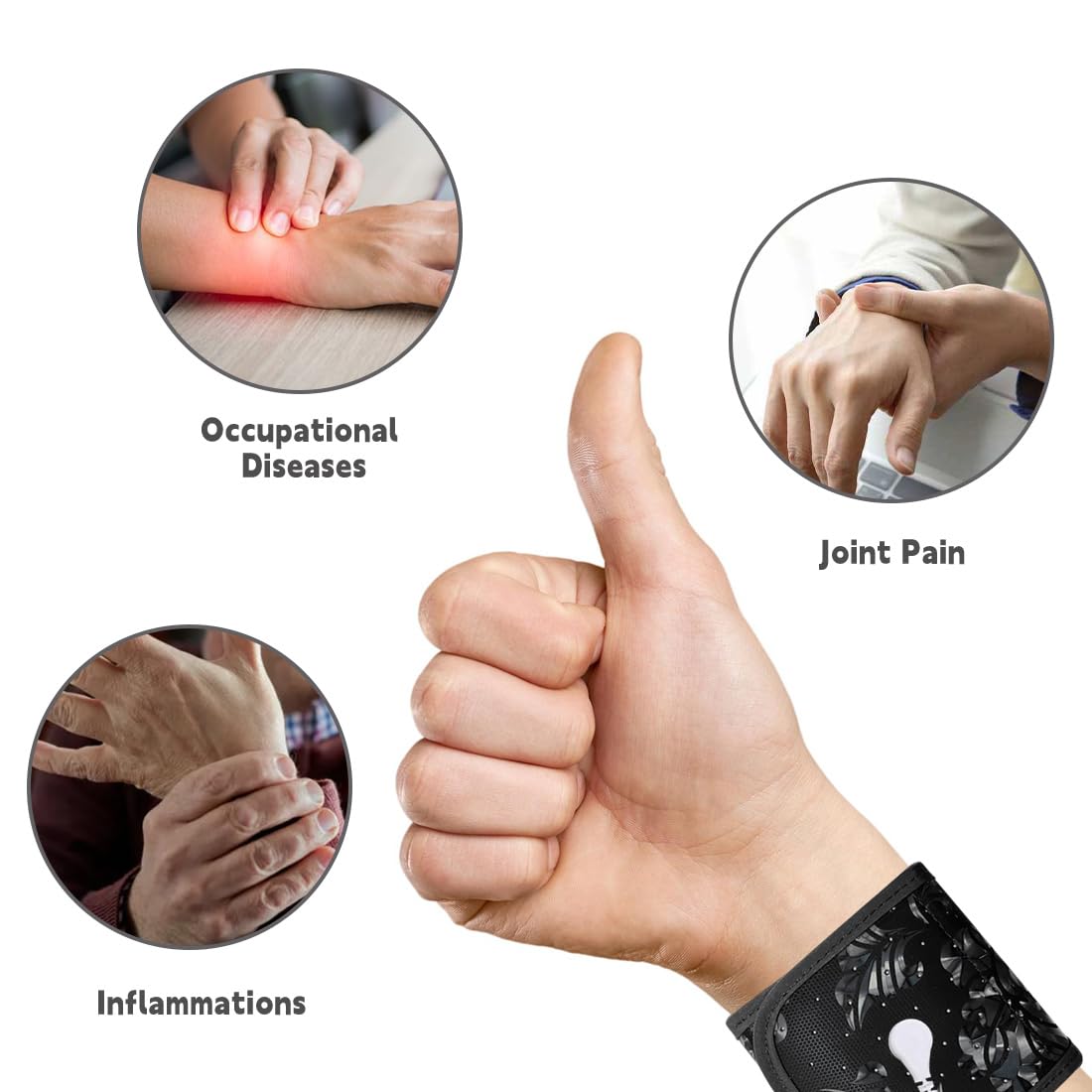 Grounding Wristband Wrist Straps for Therapy Floral Grounding Magnetic Wristband LAXVAPIU uk supplements