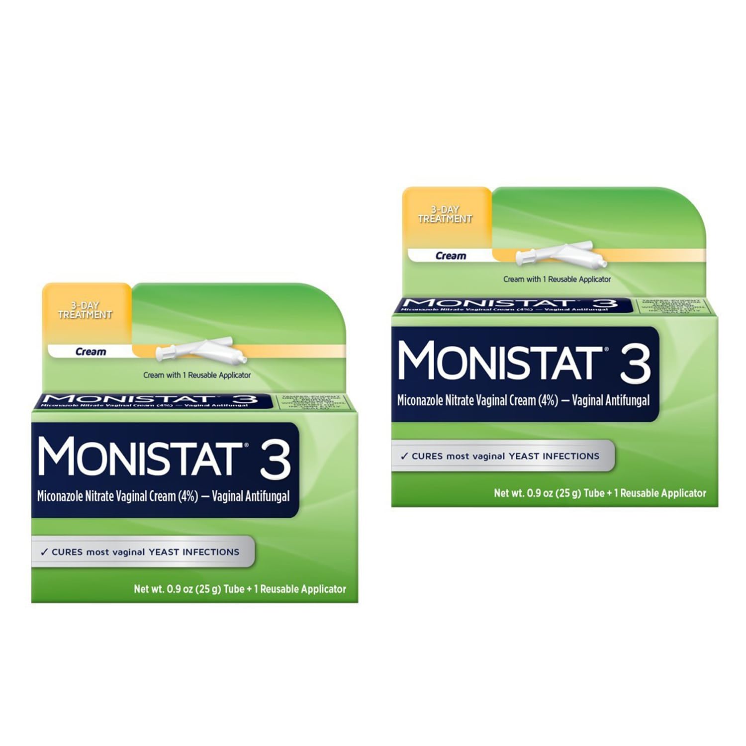 Monistat 3 Cream, 3-Day Treatment for Women: 1x Reusable Applicator & 1x 25g External Anti-Itch Cream Bundle (Pack of 2) Monistat uk supplements