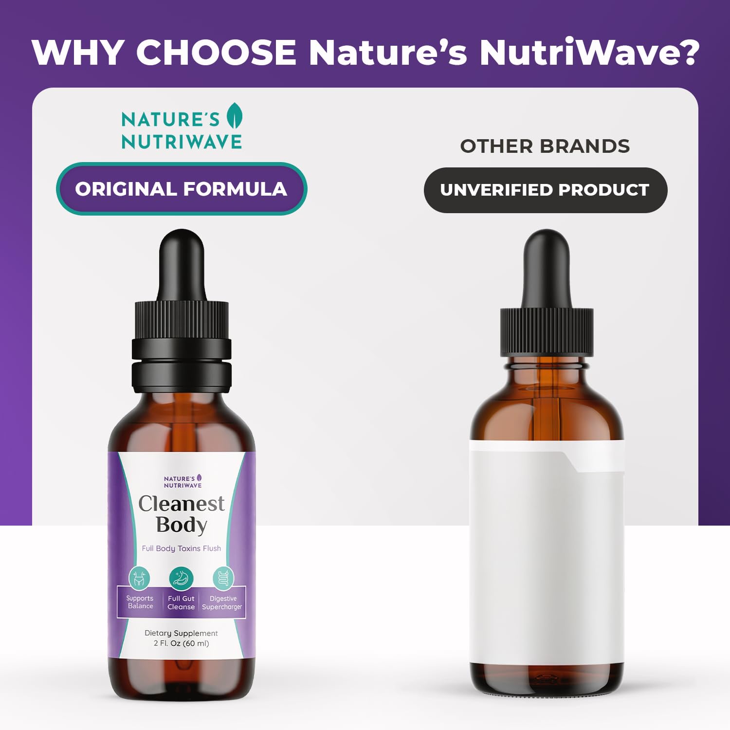 Nature’s NutriWave Cleanest Body – Natural Detox Liquid Supplement with Fennel Seed, Marshmallow Root & Peppermint Oil – Non-GMO, Made in USA, 2 fl. oz.(60ml), 1 Month Supply Nature’s NutriWave uk supplements
