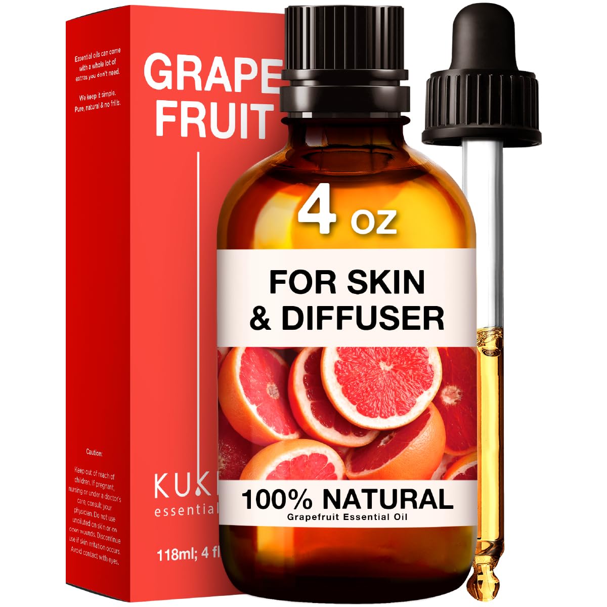 Kukka Grapefruit Essential Oil for Diffuser - 100% Natural Grapefruit Essential Oil for Skin KUKKA essential oils uk supplements