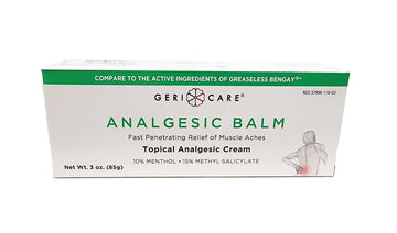 GeriCare Topical Analgesic Cream, Menthol 10%, Methyl Salicylate 15%, Fast Absorption, Pain Relief of Minor Muscle Aches, Body Stiffness, Joint Pain & Soreness, 3 Ounce (Pack of 1) GeriCare uk supplements
