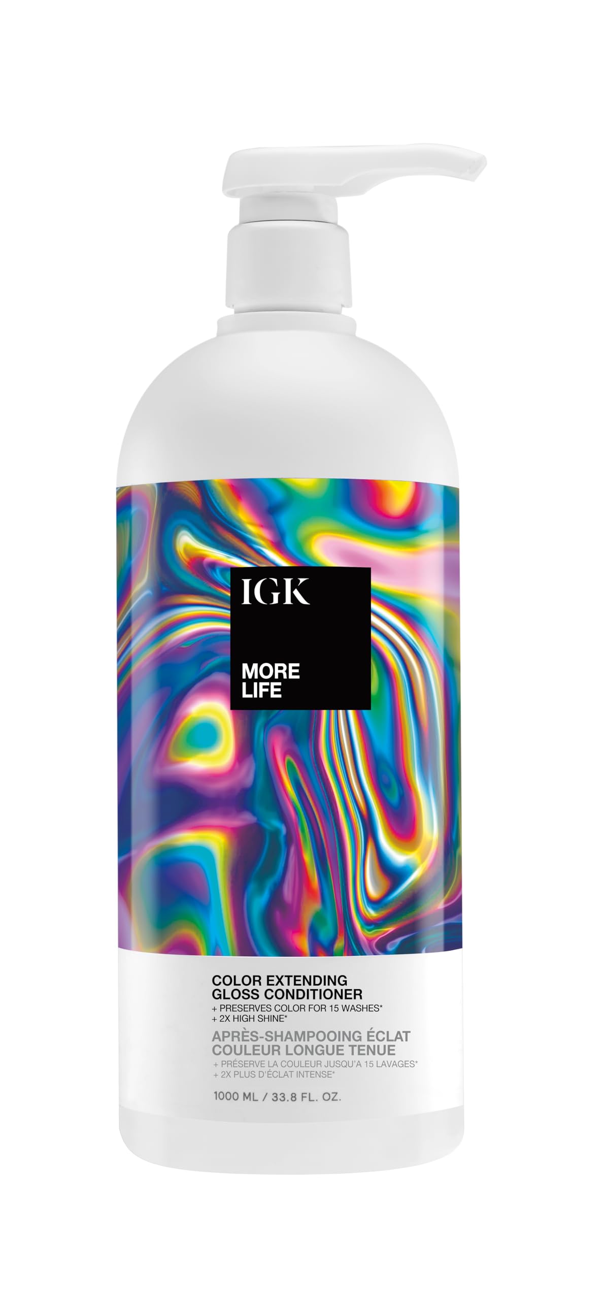 IGK MORE LIFE Color Extending Conditioner | Extends Color While Boosting Gloss and Softness | Helps Protect Color-Treated Hair from Fade | 33.8 Oz IGK uk supplements