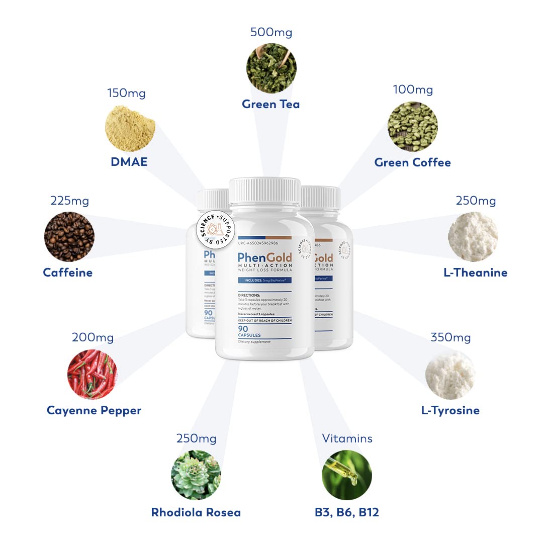 PhenGold Pills, Original Multi-Action Weight Management Formula with Green Tea PhenGold uk supplements