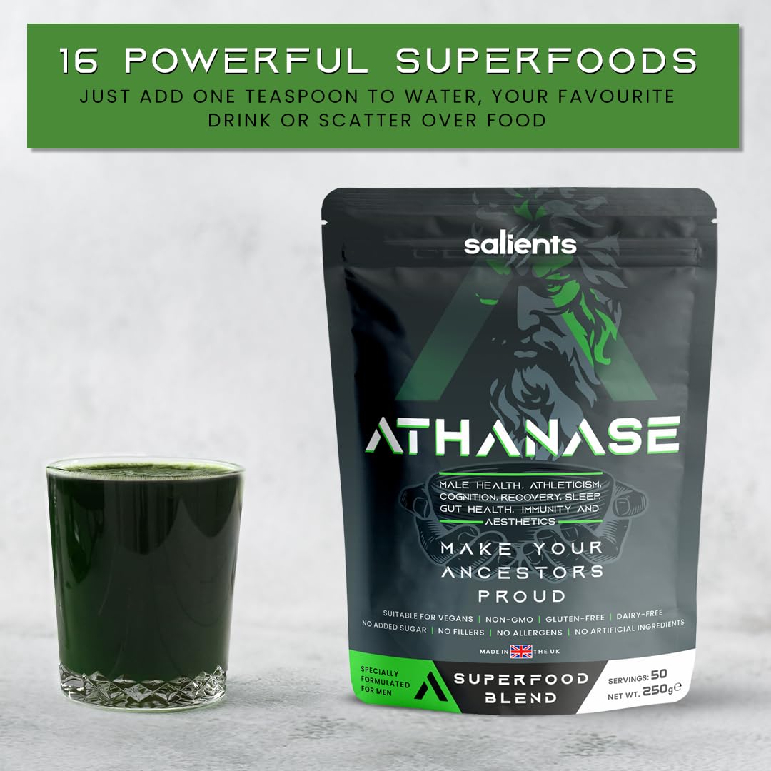 SALIENTS® ATHANASE® | Men's Super Greens Powder | Superfood Powder Blend Salients uk supplements