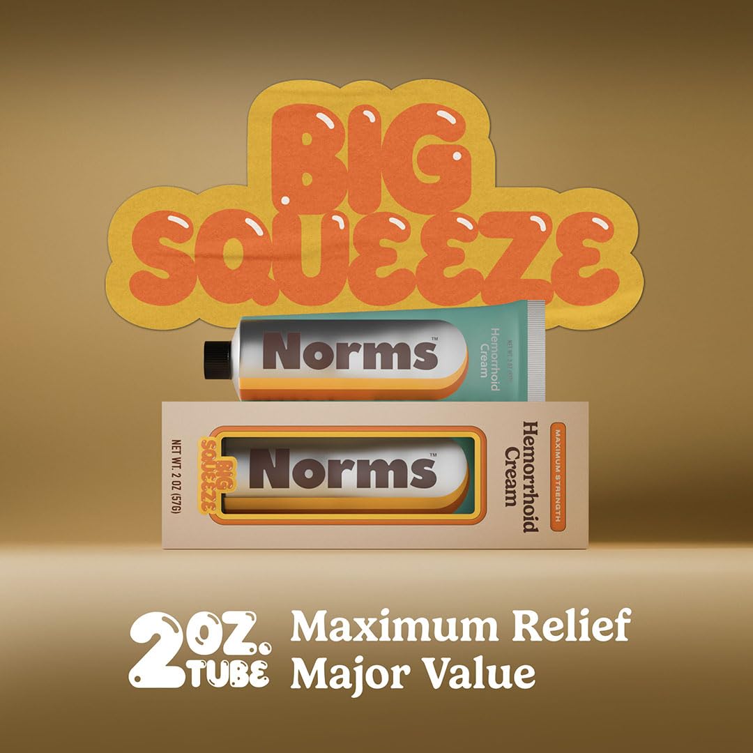 Norms Hemorrhoid Treatment Cream, Max Strength 5% Lidocaine, Rapid Relief for Hemorrhoidal Pain, Swelling, Itching, with Phenylephrine HCL, Aloe & Glycerin – Big Squeeze 2oz Tube Norms uk supplements