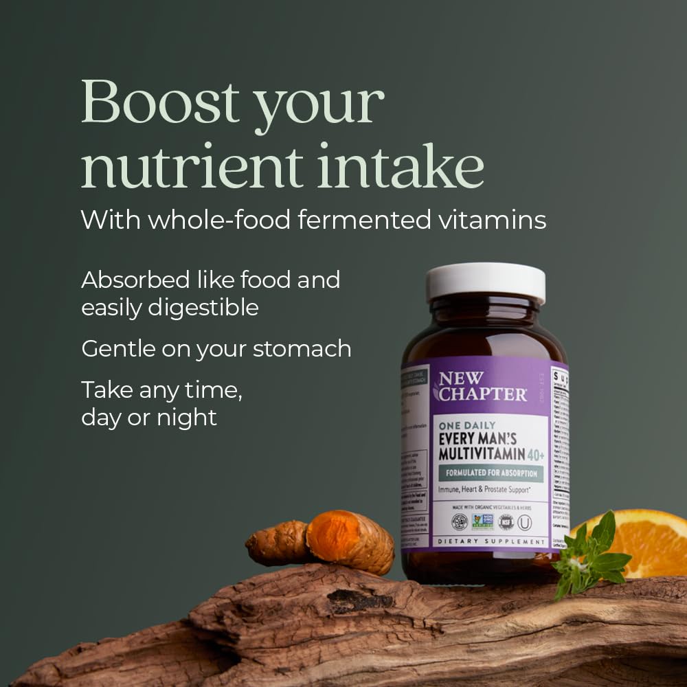 New Chapter Men’s Multivitamin 40+, Extra B6 & B12, D3, Vitamin C & Zinc, Immune, Heart, Cellular Energy, and Brain Health New Chapter uk supplements