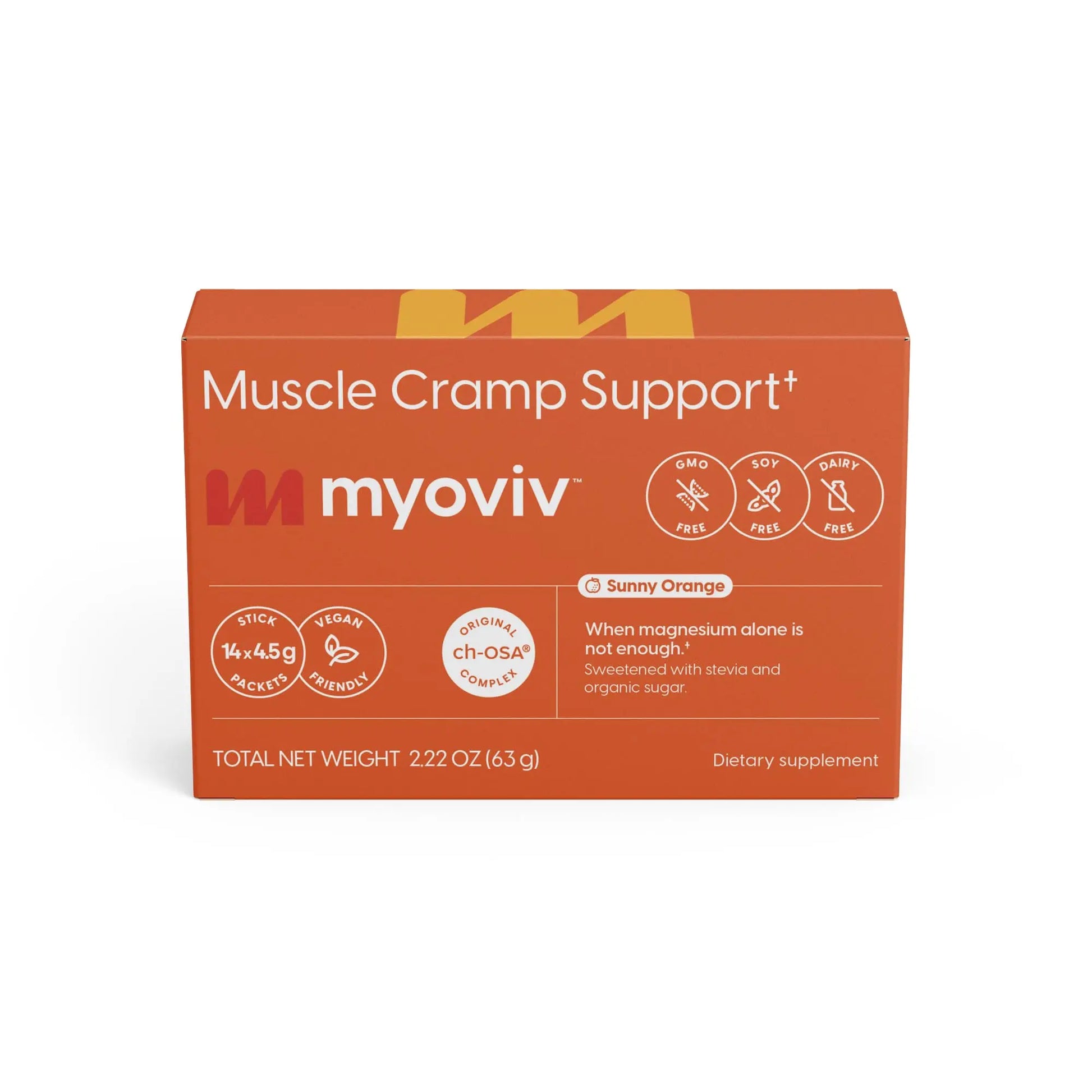 MYOVIV - Powerful Muscle Cramp Relief - 14 Packets (Trial Size), Sunny Orange Flavor - Muscle Cramp Support - Pregnancy & Lactation Safe MYOVIV uk supplements
