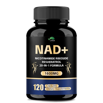 VPKIN NAD Supplement,1500mg NAD+ Supplement with Resveratrol,Nicotinamide,Quercetin,CoQ10,Support Energy & Repair, Vitality,Non-GMO, No Fillers(120 Capsules) VPKIN uk supplements
