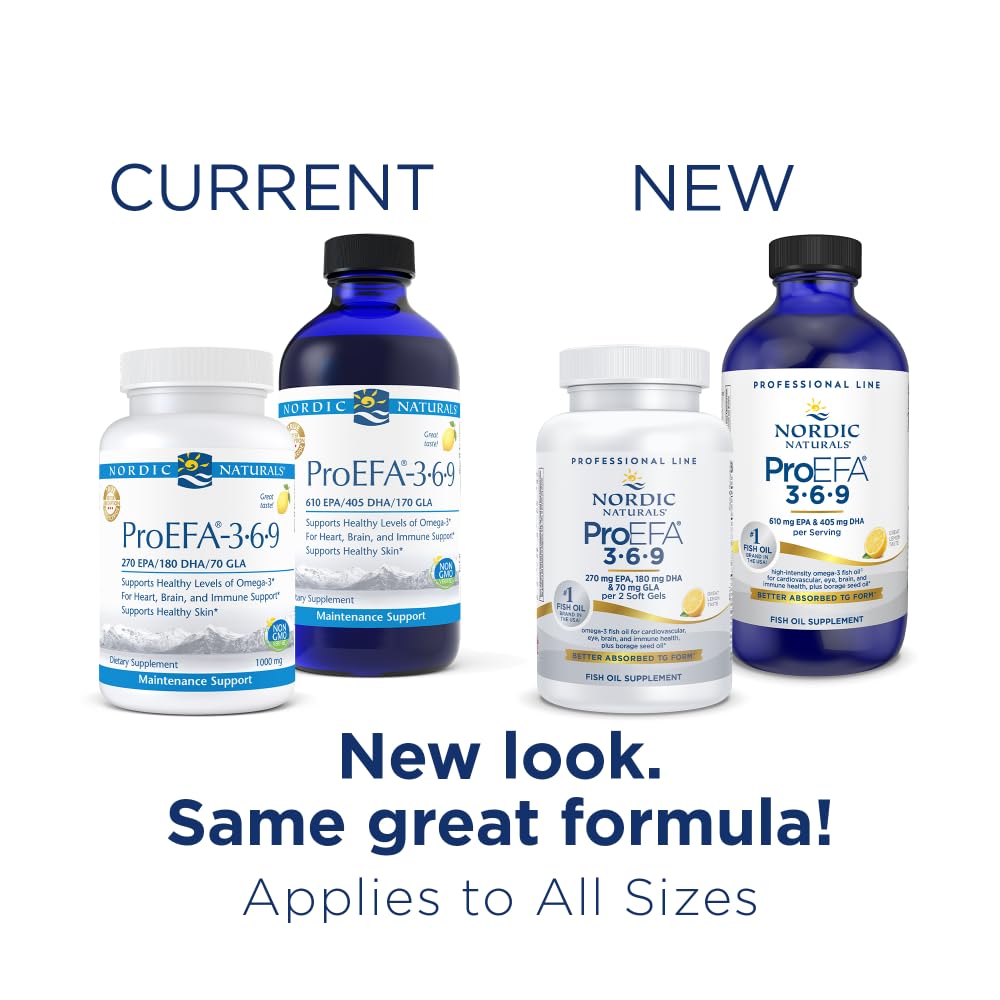 Nordic Naturals ProEFA 3-6-9, Lemon Flavor - 90 Soft Gels - 565 mg Omega-3 - EPA & DHA with Added GLA - Healthy Skin, Cognition, & Positive Mood - Non-GMO - 45 Servings Nordic Naturals uk supplements