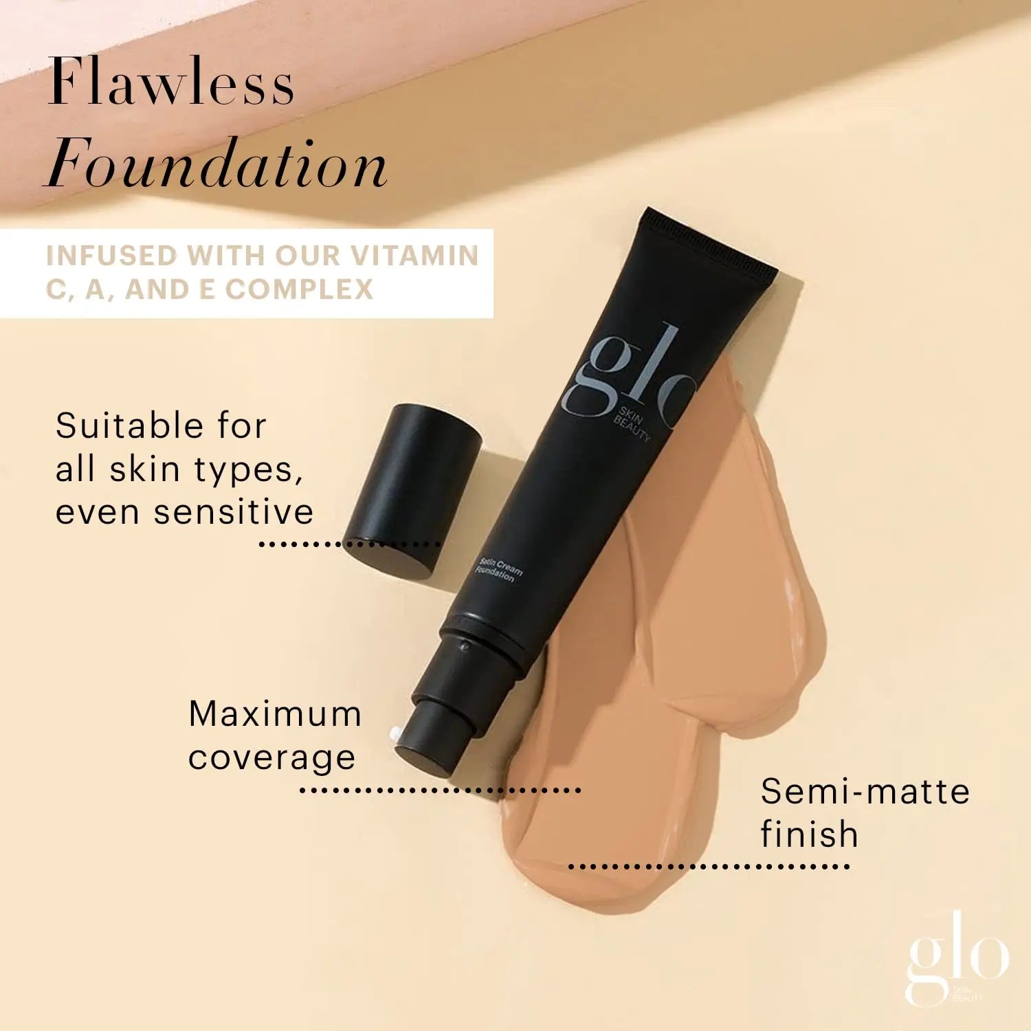 Glo Skin Beauty Satin Cream Foundation Makeup for Face, Beige Medium - Full Coverage, Semi Matte Finish, Conceal Blemishes & Even Skin Tone Glo Skin Beauty uk supplements