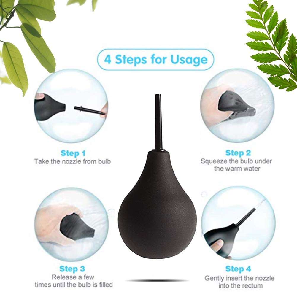 GNEGKLEAN Black Silicone Enema Bulb Kit 7.6oz Clean Anal Douche for Men Women with 19.7in GNEGKLEAN uk supplements