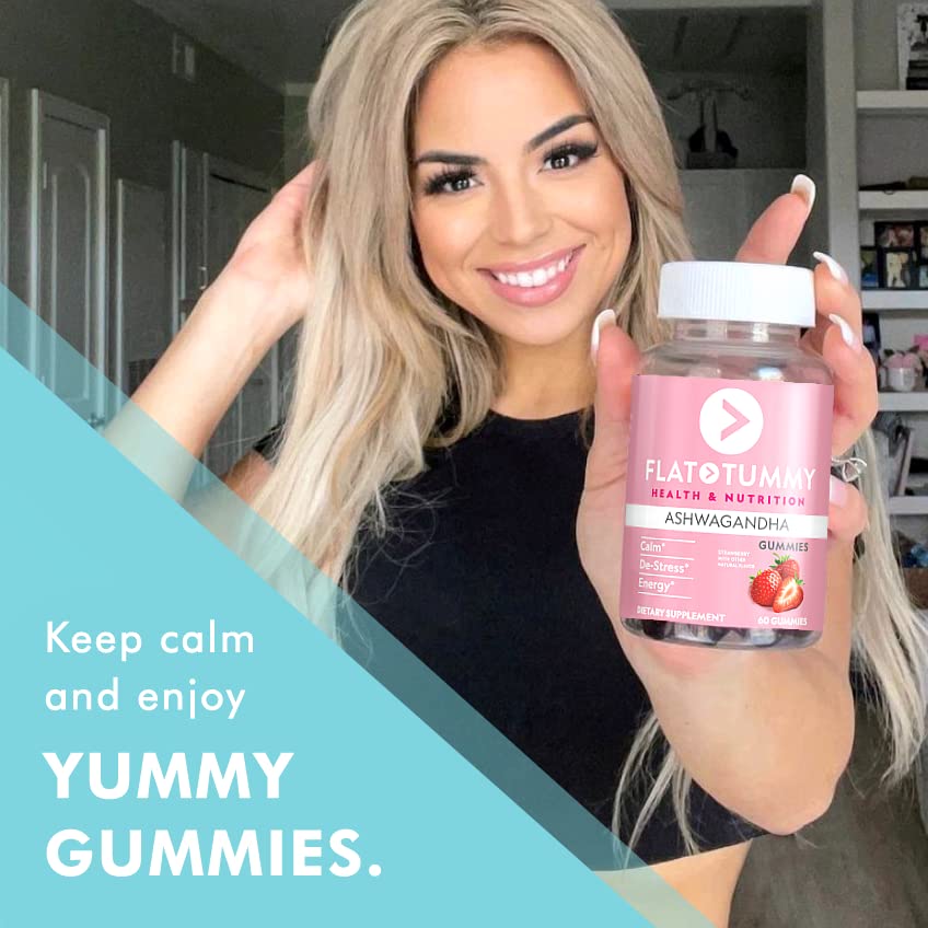 Flat Tummy Tea Ashwagandha Gummies (60 Count) feat. Lemon Balm - Destress,Calm Flat Tummy Tea uk supplements