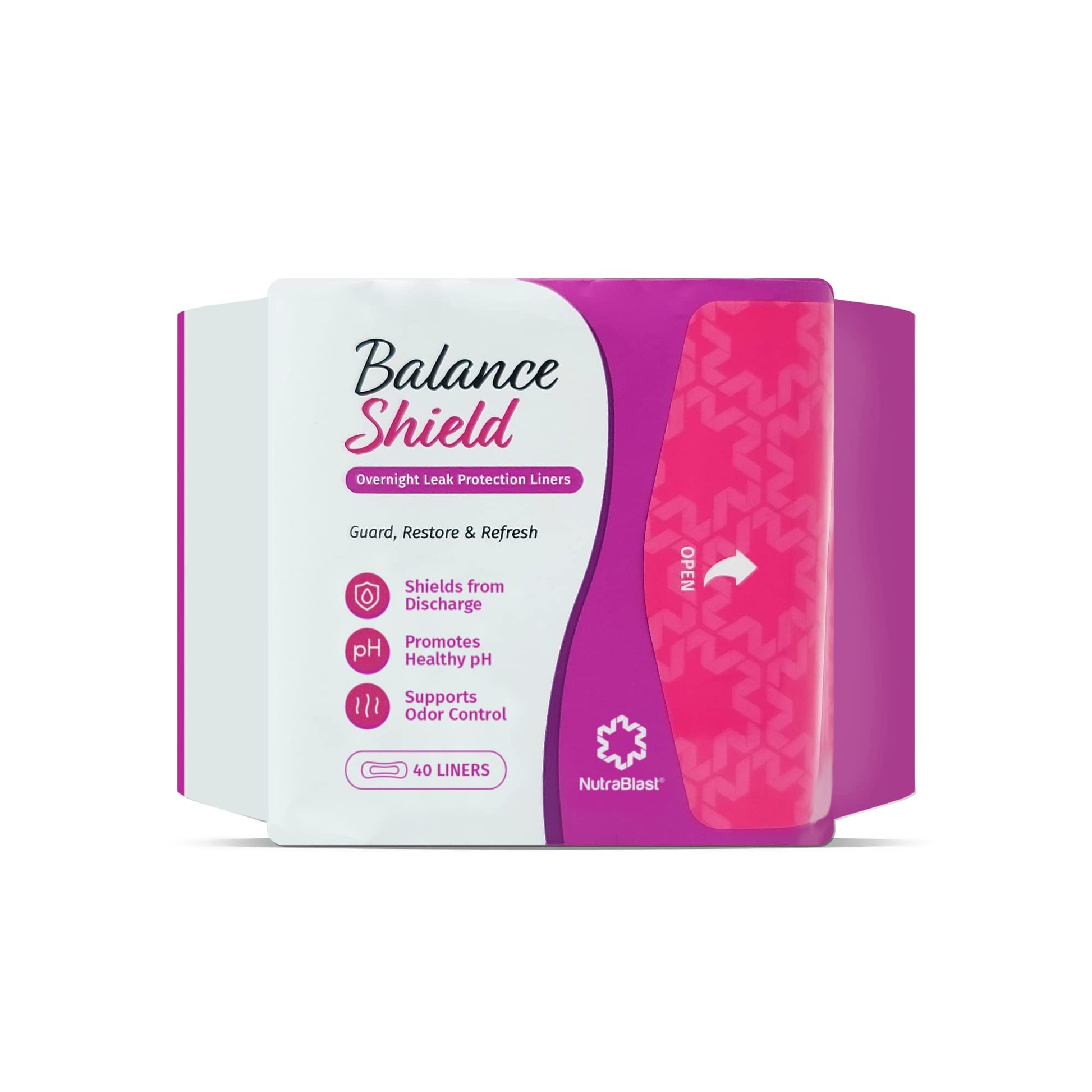 NutraBlast Balance Shield Panty Liners - Discharge & Odor-Proof Layers (180mm, 40-Pack) NutraBlast uk supplements