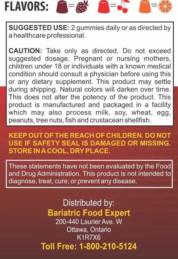 Bariatric Expert Multivitamin Gummies – Fast-Melting Dietary Supplement for Adults Post-Gastric Sleeve and Bypass, Nutritionist Recommended, 90 Count Bariatric Food Expert uk supplements