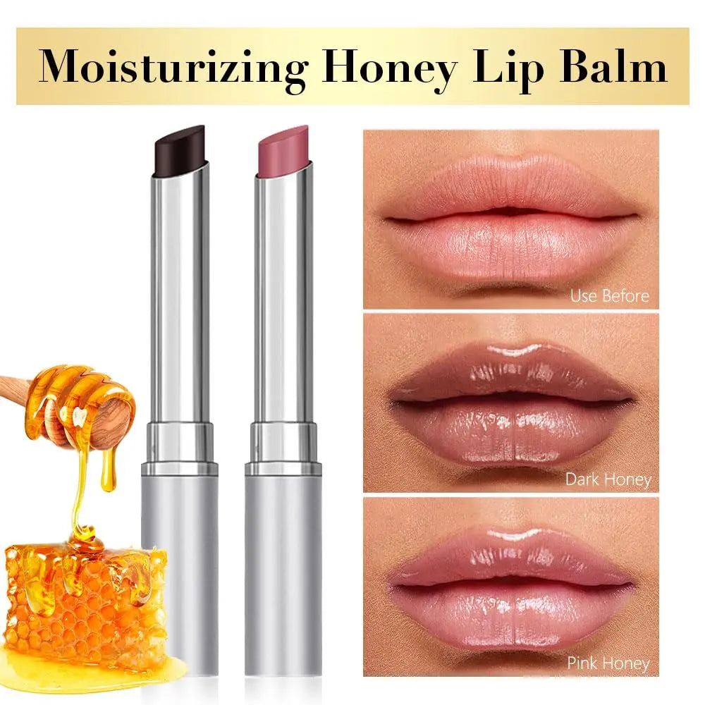 Honey Butter Lipstick Tinted Lip Balm, Shine Moisturizing Plumper Lipstick for Women, Natural Nourishing Hydrating Lip Gloss Stain for Dry Lips, Lightweight Lip Liner Care Makeup, Vegan - Black & Pink HHLTOH uk supplements