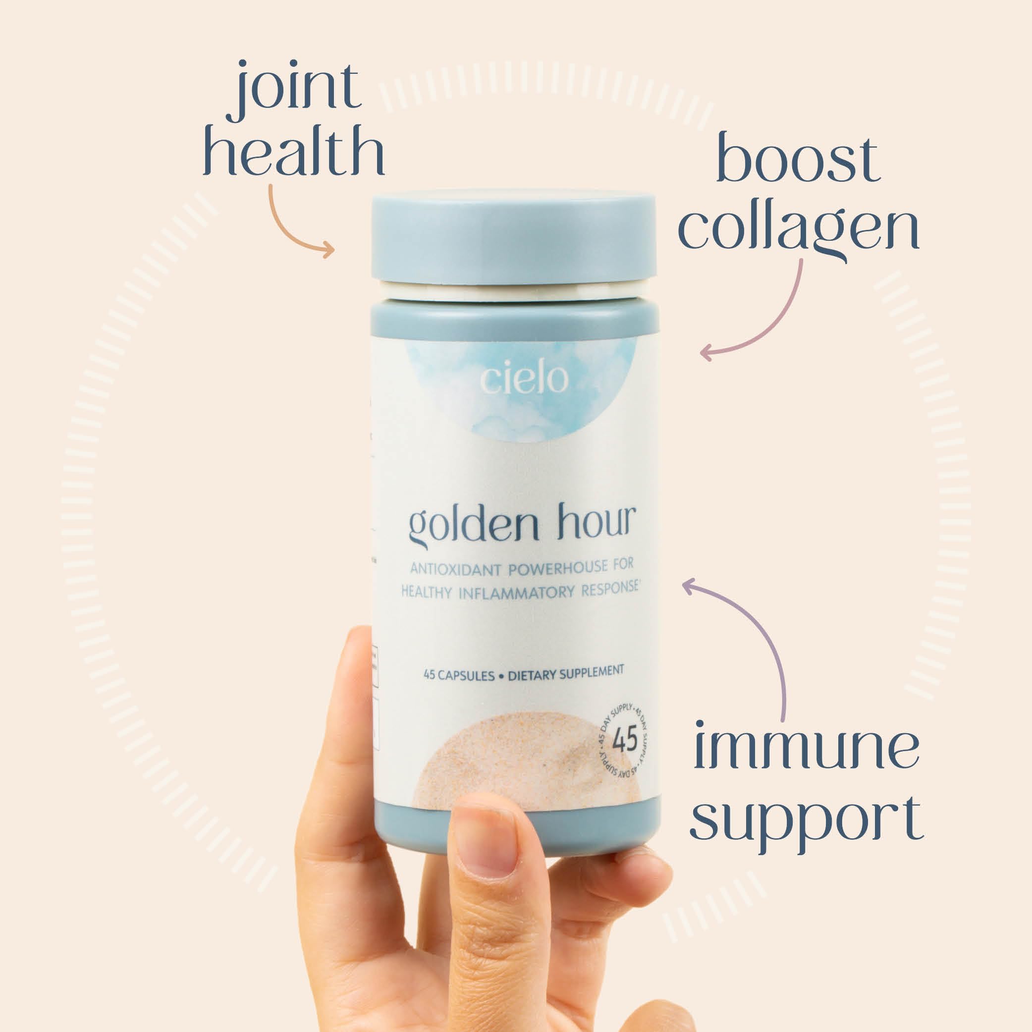 Cielo Golden Hour - Antioxidant Supplement for Healthy Immune System Response - Nutritional Antioxidant Blend for Women and Men (45 Day Supply) Cielo uk supplements
