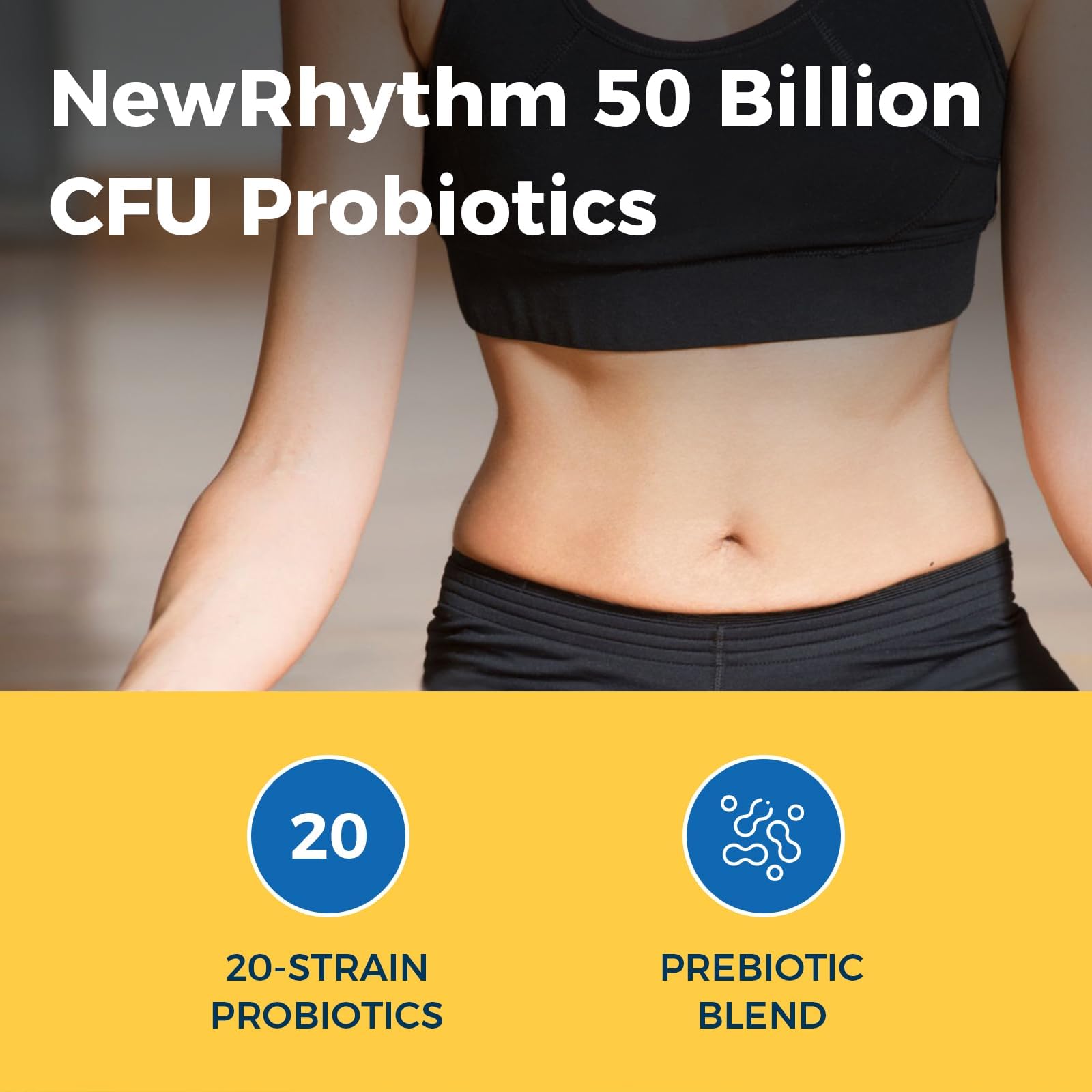NewRhythm Probiotics 50 Billion CFU 20 Strains, 60 Veggie Capsules, Targeted Release Technology, Stomach Acid Resistant, No Need for Refrigeration, Non-GMO, Gluten Free NewRhythm uk supplements