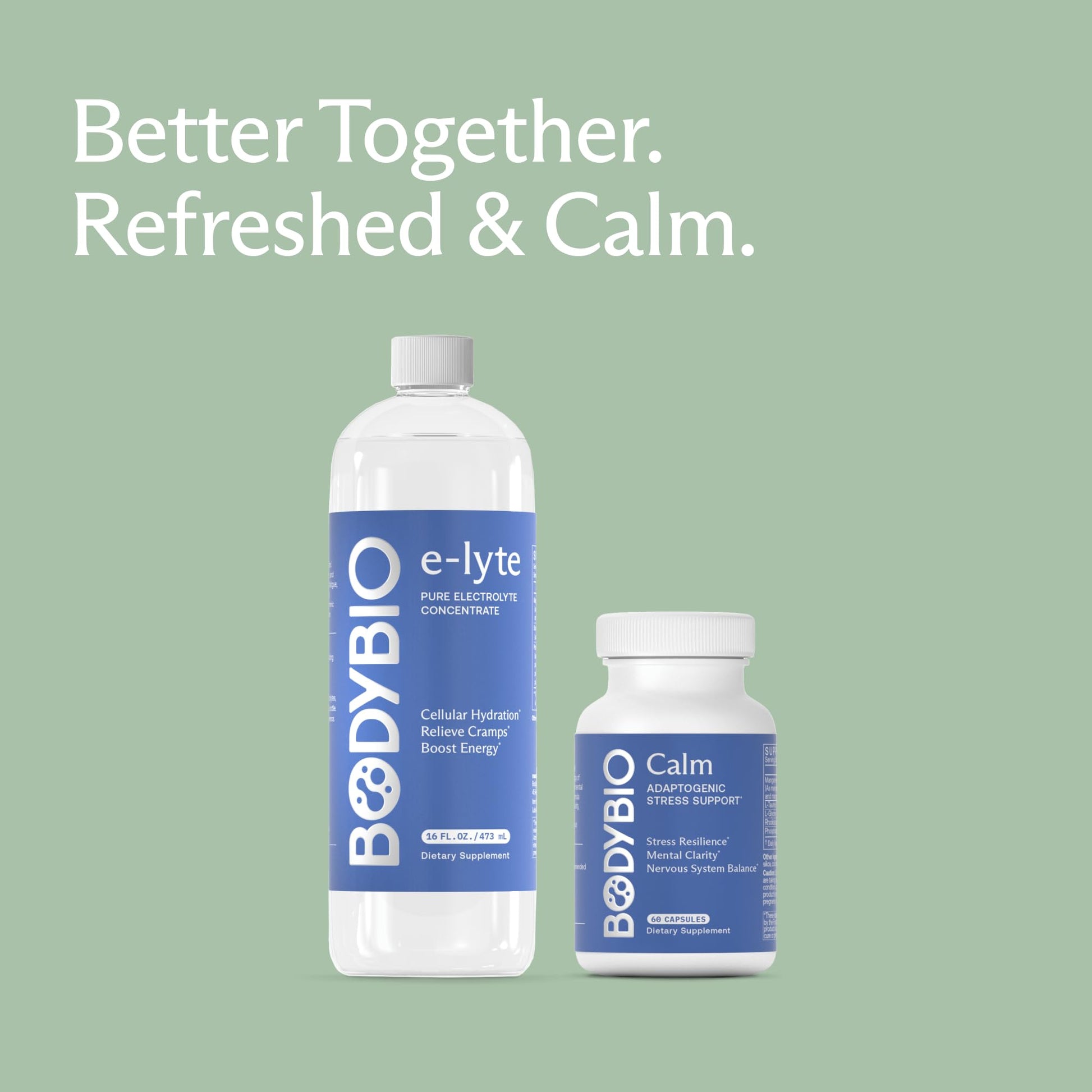 BodyBio Calm - Natural Stress Relief Blend with Rhodiola, Glycine & Phosphatidylserine - Supports Relaxation, Mental Focus & Balanced Cortisol - Non - Drowsy Formula BodyBio uk supplements