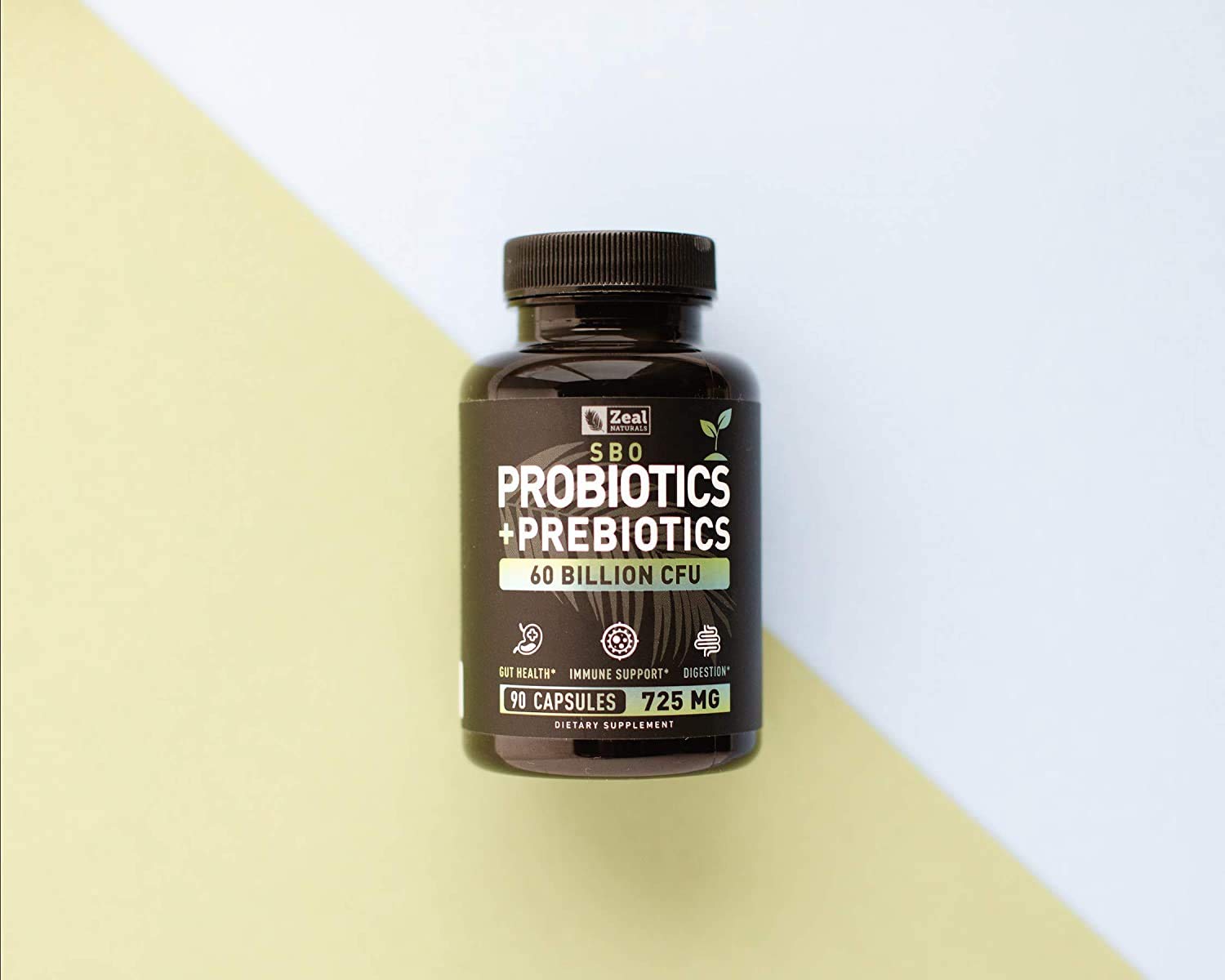 Probiotics and Prebiotics + SBO Probiotics (60 Billion CFU | 90 Capsules) Acidophilus Probiotic w. Saccharomyces Boulardii, Bifidobacterium + Spore Probiotic & Organic Sprouted Prebiotic Fiber Blend Zeal Naturals uk supplements