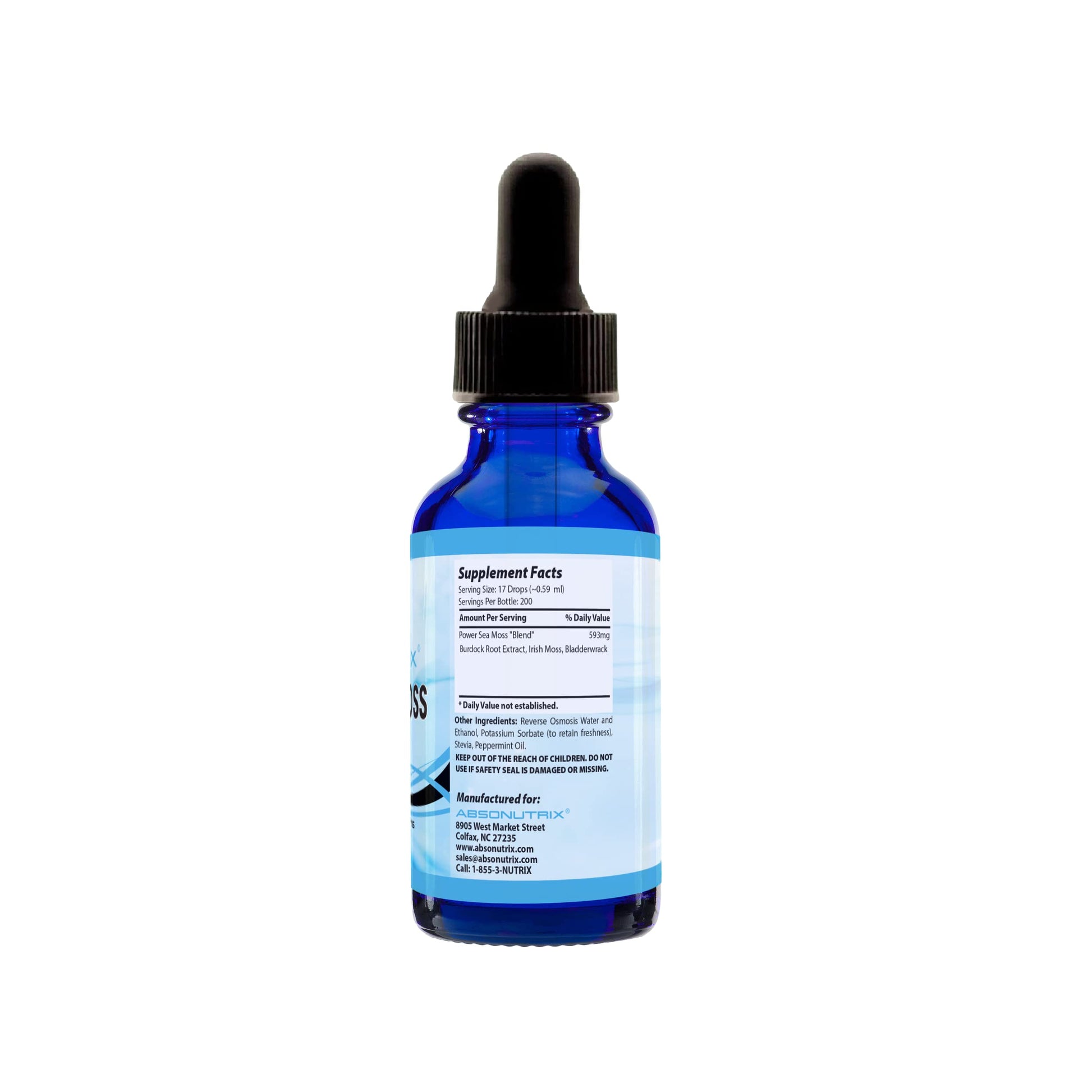 Absonutrix Power Sea Moss with Blend Burdock Root Extract 593mg, 4 Oz Liquid, 200 Servings, Made in USA, Quick Absorption, Quality Potent Ingredients, Third-Party Tested, Non-GMO Absonutrix uk supplements