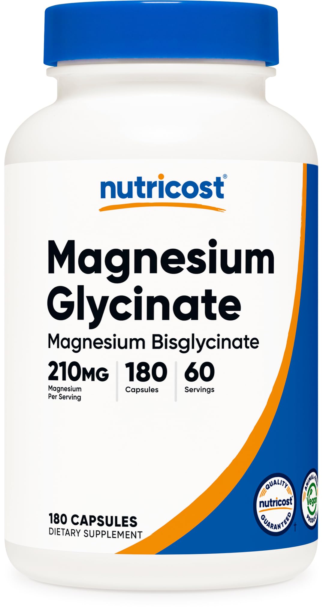Nutricost Magnesium Glycinate Capsules (180 Capsules, 210 mg Per Serving) - Magnesium Glycinate Supplement for Gentle Absorption Nutricost uk supplements