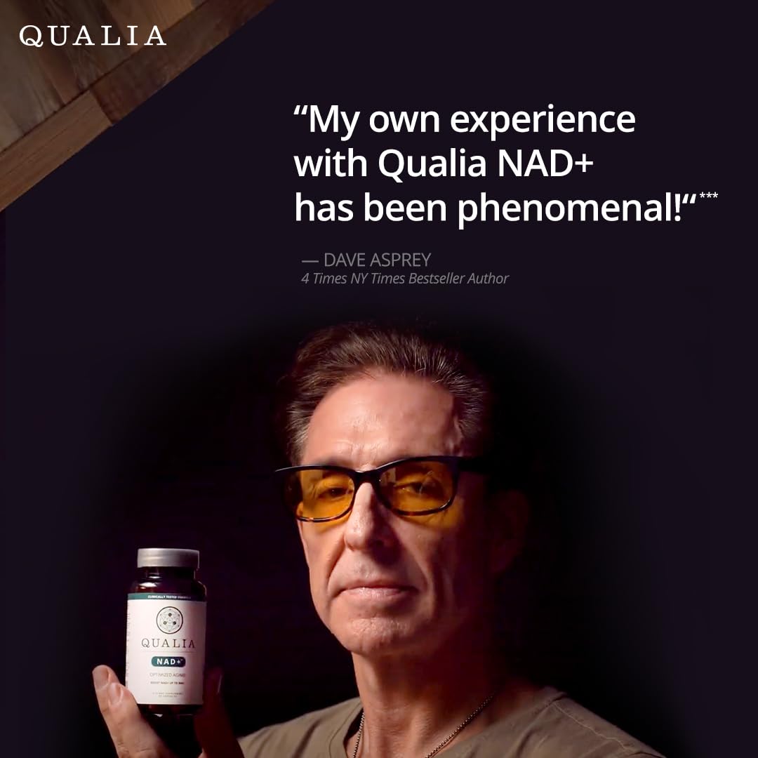 Qualia NAD Supplement — Clinically Proven to Boost NAD+ up to 67%. Optimized Aging, Energy, Focus. Elite NAD+ Booster Ingredients Nicotinamide Riboside (NIAGEN), Niacin, Niacinamide (1 Month Supply) QUALIA LIFE SCIENCES uk supplements