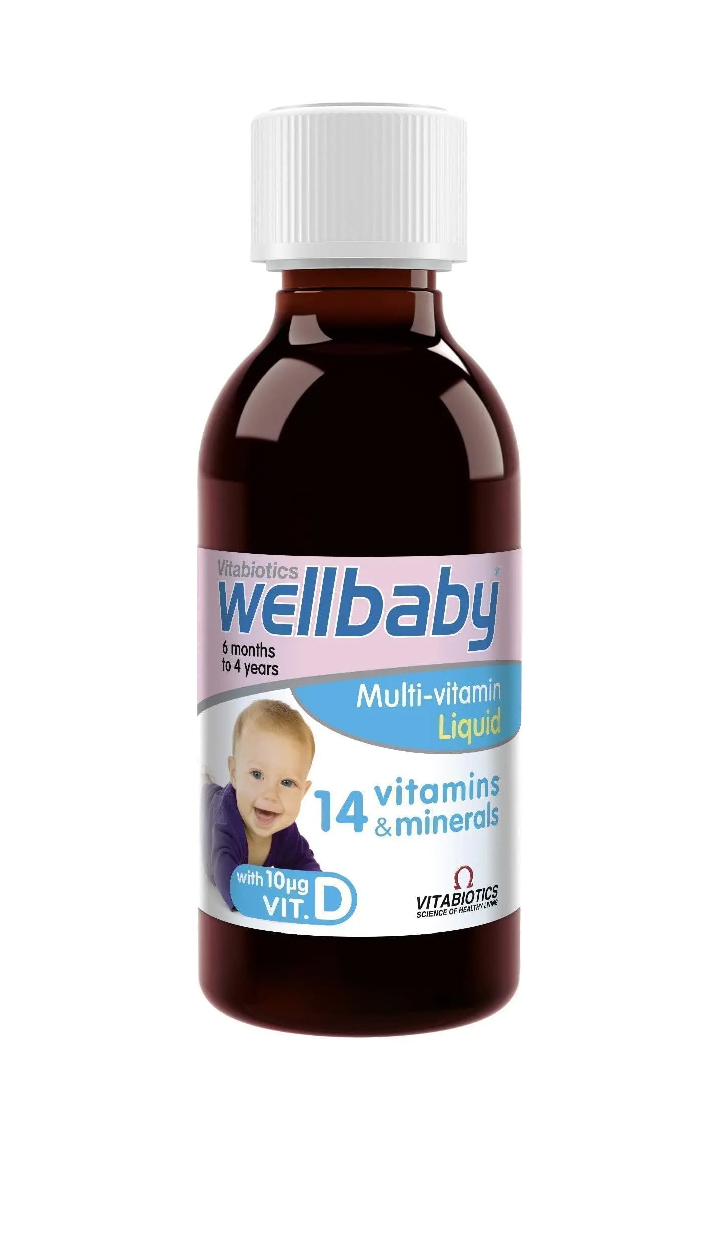 Vitabiotics Wellbaby Multi-Vitamin Liquid - Immune System Multivitamin for Infants and Babies Ages 6 Months to 4 Years - 150mL WELLBABY uk supplements