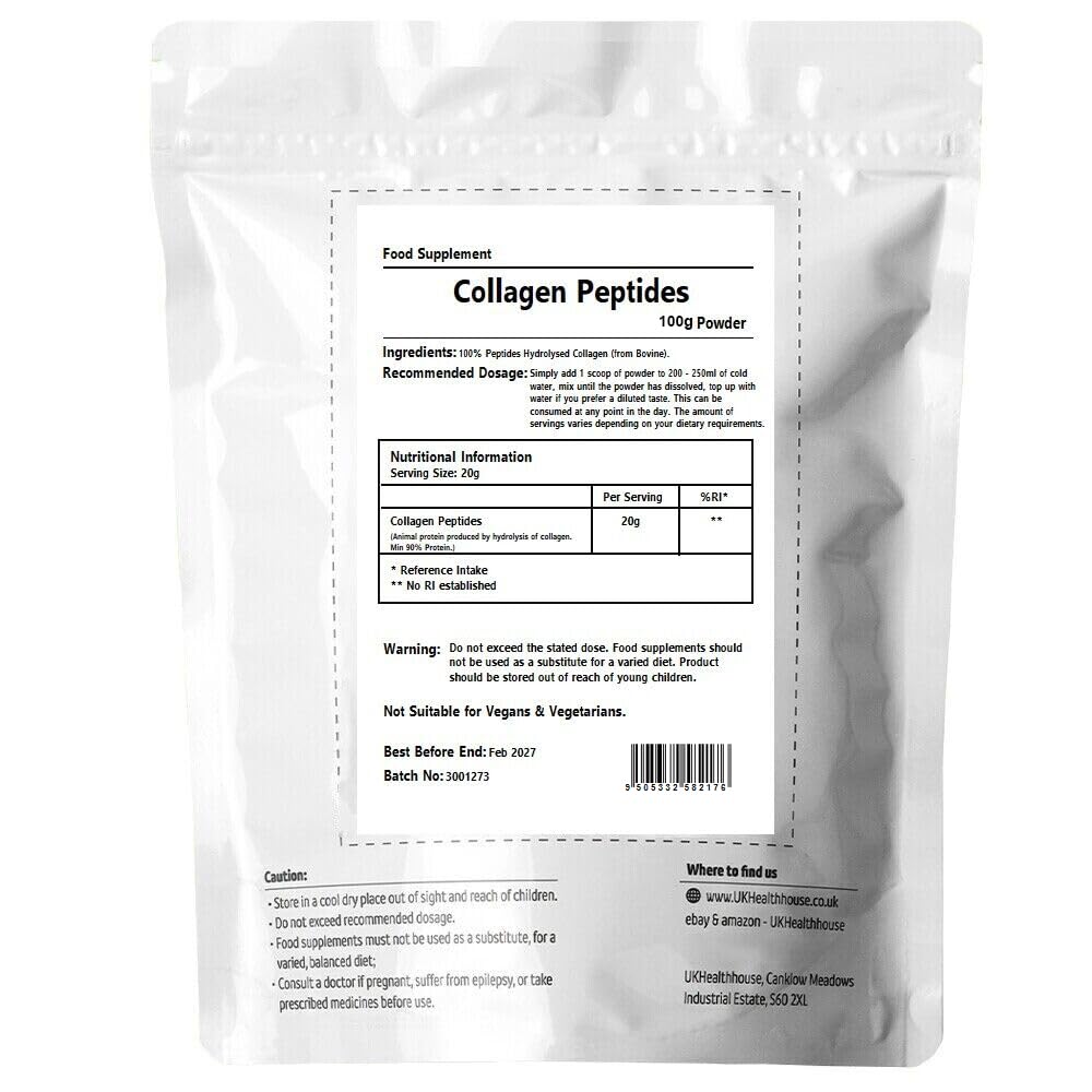 100g UKHealthHouse Collagen Powder, Bovine Collagen Peptides Powder - Collagen Supplements UKHealthHouse uk supplements