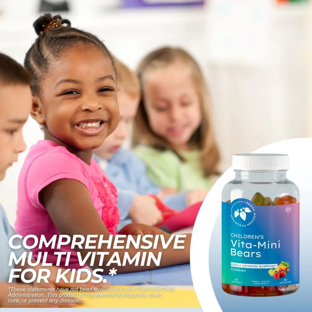 Mountain Meadow Herbs Vita-Mini Bears for Children | Multivitamin with Biotin, Folic & Pantothenic Acid, Iodin, Zinc | Mountain Meadow Herbs uk supplements