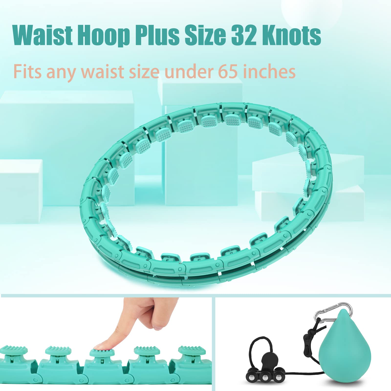 OurStarry 32 Knots Weighted Workout Hoop Plus Size, Smart Waist Exercise Ring OurStarry uk supplements