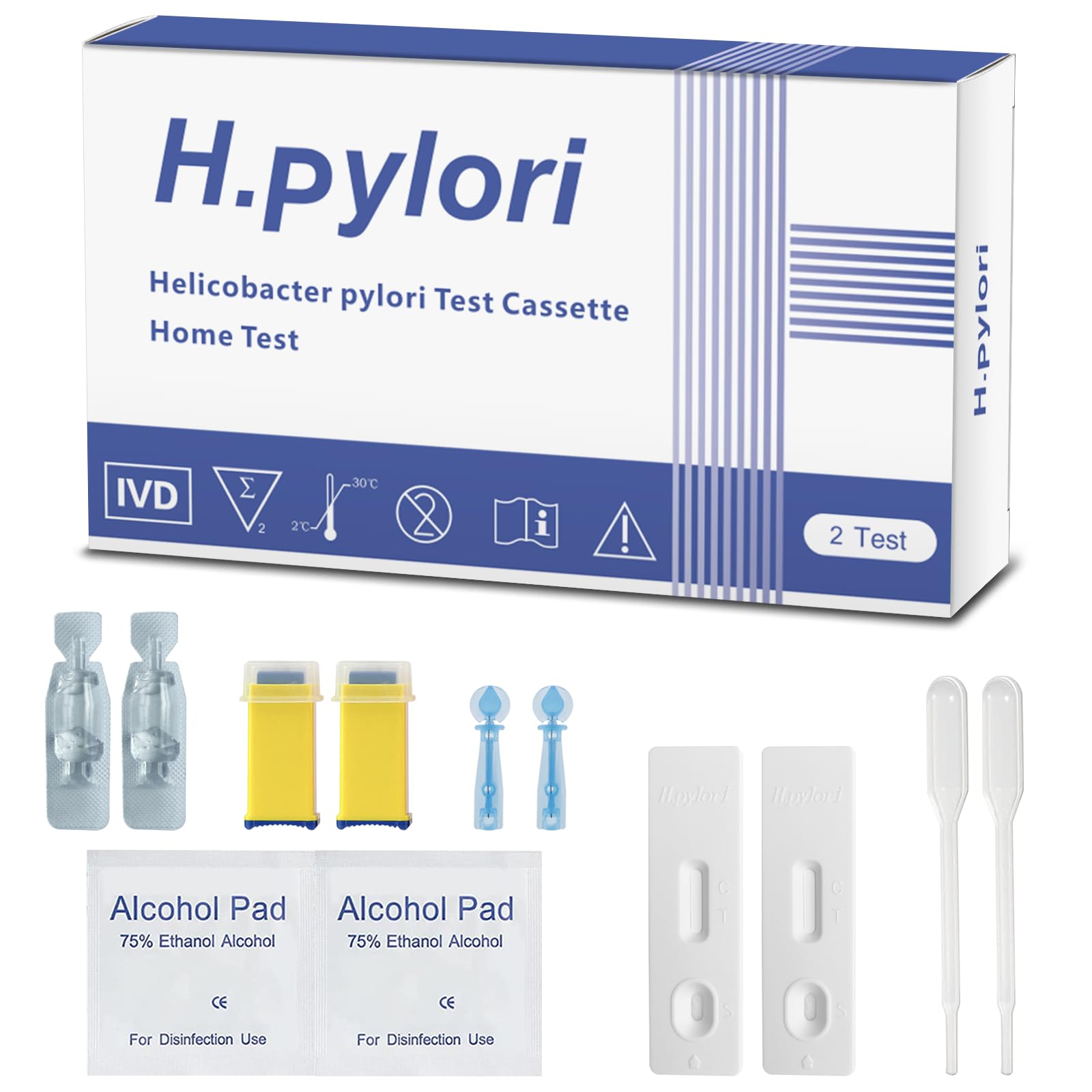H Pylori Test Kit, Helicobacter Pylori Test Kit - Fast and Accurate, Self-Test at Home, Results in 10-15 Minutes, No Lab Visit Required OUROZO uk supplements