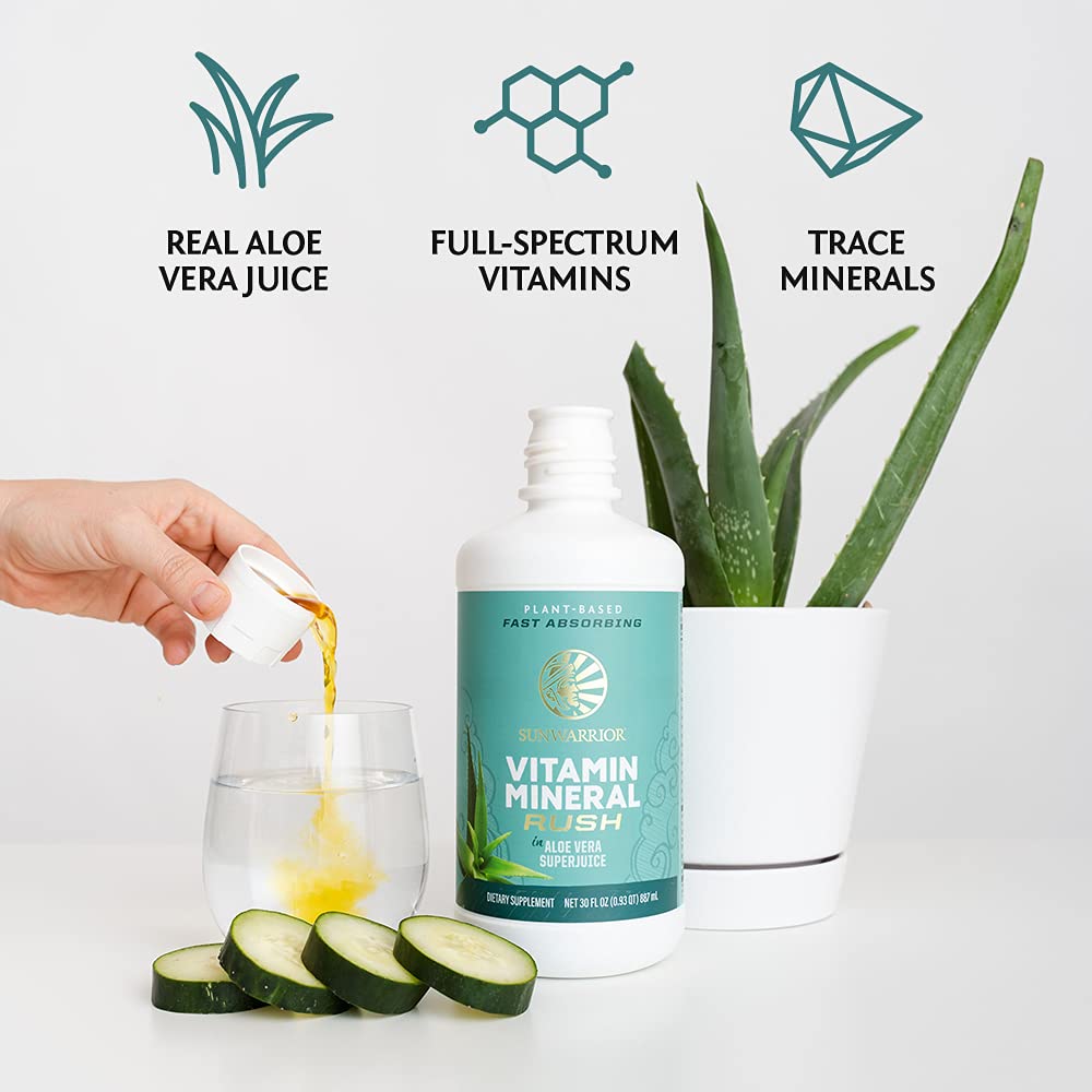 Sunwarrior Liquid Multivitamin Supplements & Minerals Vegan Plant-Based with Aloe Vera for Men and Women | Energy & Immune Support Gluten Sugar Dairy Free | 30 Fl Oz Sunwarrior uk supplements