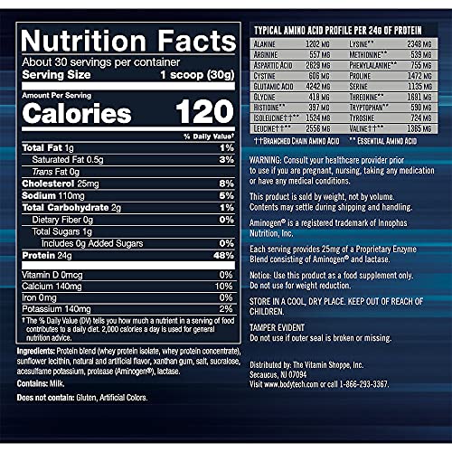 BODYTECH Whey Tech Pro24 Powder Vanilla Ice Cream (2 lbs/30 Servings) BODYTECH uk supplements