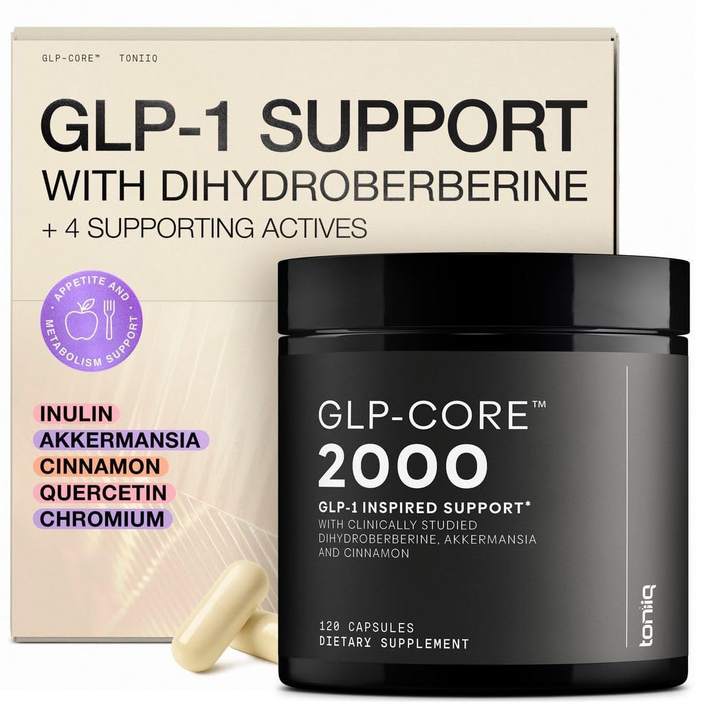 Toniiq GLP-1 Support — with Clinically Studied, Patented GlucoVantage® Dihydroberberine and Akkermansia — Appetite and Fullness Support — 120 Capsules (60-Day Supply) Toniiq uk supplements