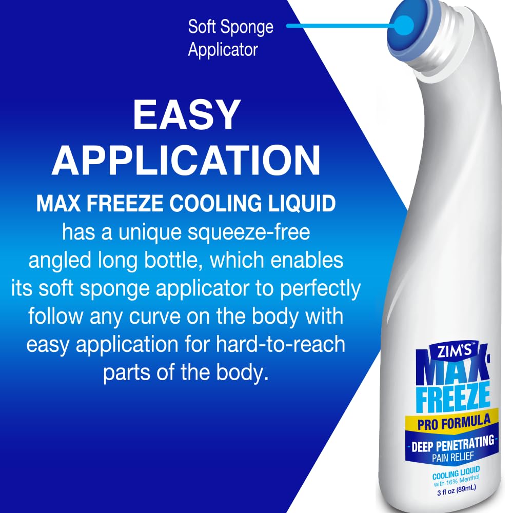 Zim's Max Freeze Liquid | 3 Pack - Pain Relief Topical Analgesic Cooling Liquid for Muscles and Joints Associated with Backaches, Arthritis, Strains, Bruises & Sprains, (P251080-1) 3 Ounce Zim’s Max uk supplements