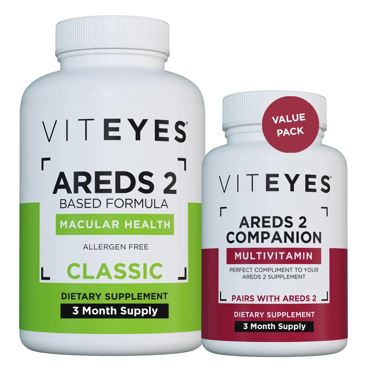 Viteyes AREDS 2 Capsules and Viteyes Multivitamin AREDS 2 Companion, Single Daily Dose Eye Vitamins, 3 Month Supply Viteyes uk supplements