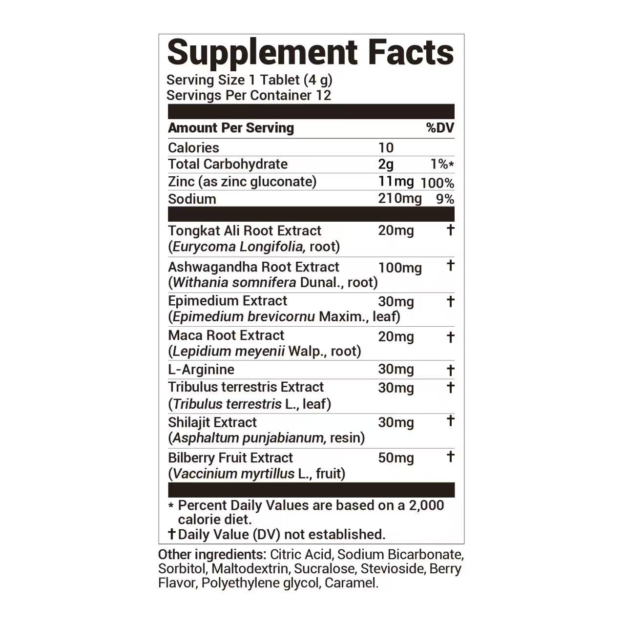 DrBioCare Peak Mode Core Vitality for Men 7-in-1 Effervescent Tablets | Tongkat Ali, Maca & L-Arginine，Ashwagandha, | Boost Stamina, Drive & Blood Flow for Good Performance | Berry Flavor 24 Tablets DrBioCare uk supplements