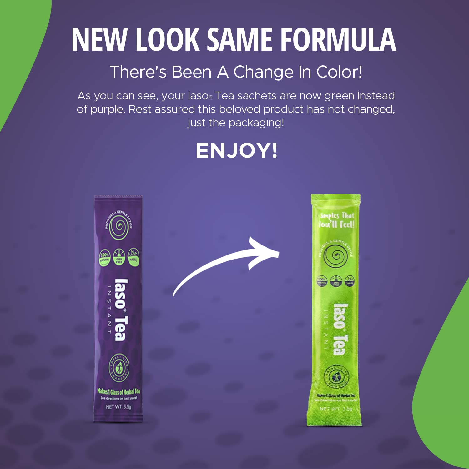 TLC Total Life Changes IASO Natural Detox Instant Herbal Tea - Expiration Date on the Top Total Life Changes uk supplements