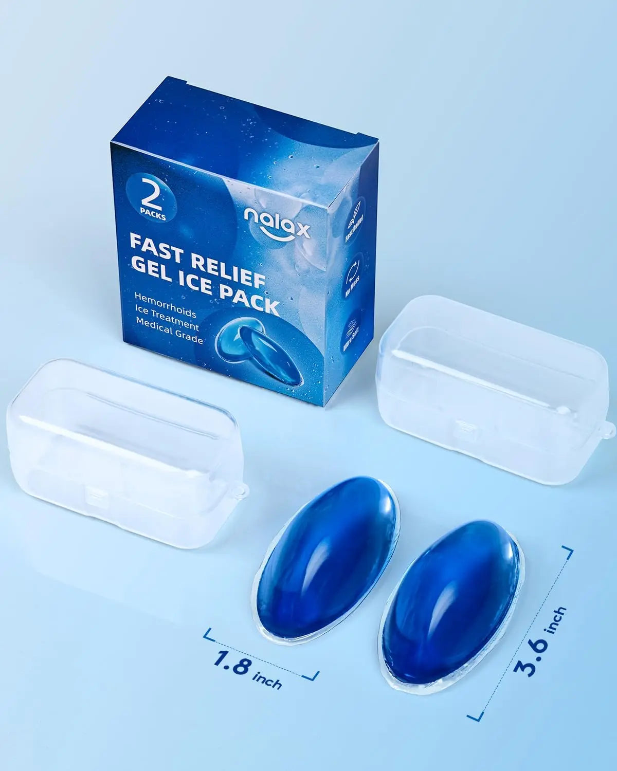 nalax Hemorrhoid Treatment Ice Pack for Fast Relief, FSA-HSA Eligible Cooling Gel Pads, Ultra-Soft, No Mess, Home Use for Hemorrhoid Sufferers & New Moms with Hemorrhoids, Includes 2 Storage Cases nalax uk supplements