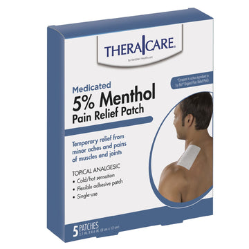 TheraCare Cold Hot Medicated Patch | 5% Menthol | Neck, Shoulder, Small Areas | 4.6” x 3.1” | 5-Count Thera Care uk supplements