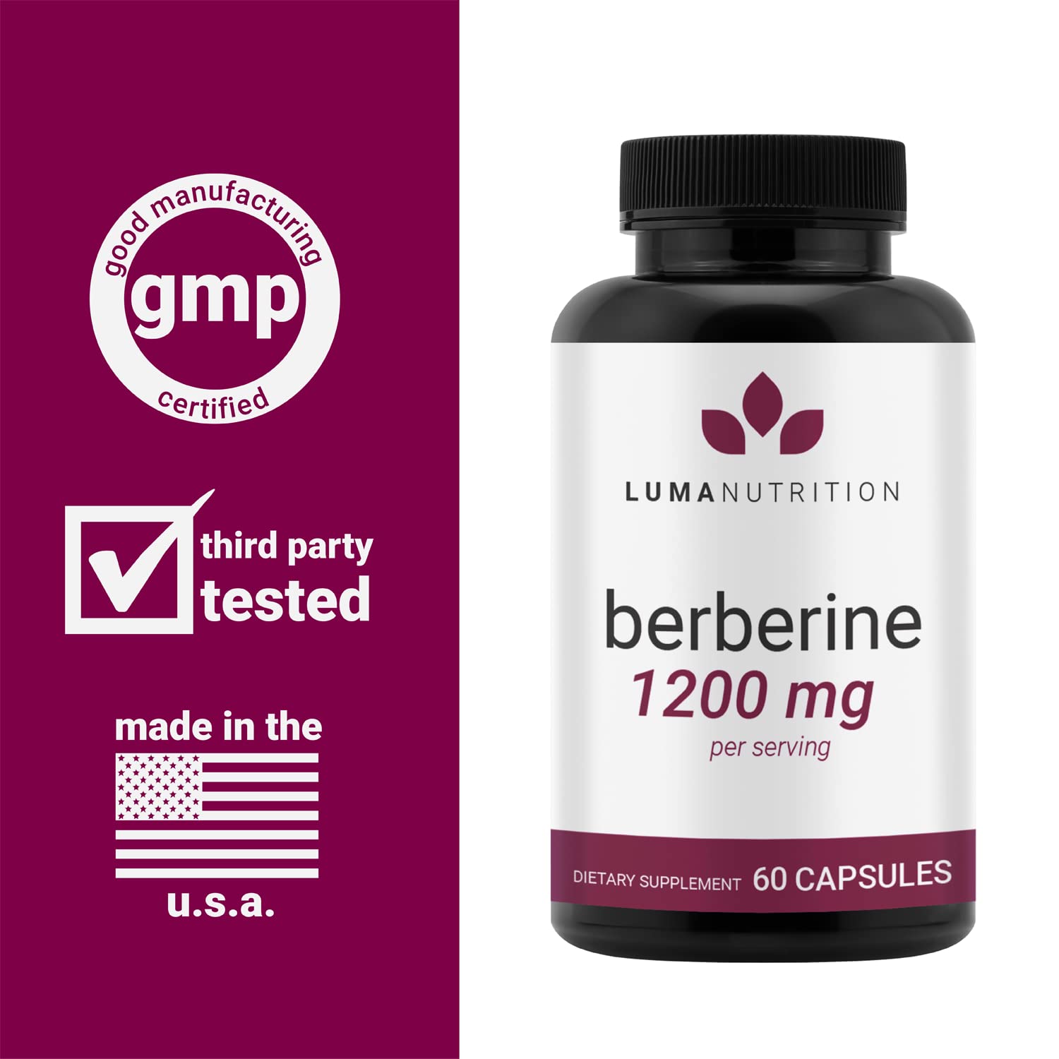 Luma Nutrition Berberine Supplement - Berberine 1200mg Per Serving - Berberine HCI Luma Nutrition uk supplements