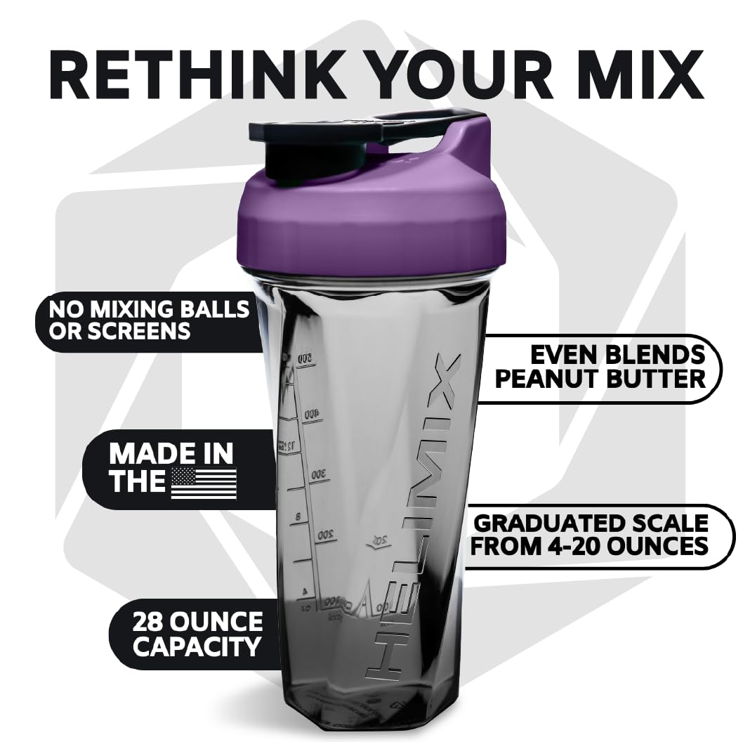 HELIMIX 2.0 Vortex Blender Shaker Bottle Holds upto 28oz | No Blending Ball or Whisk HELIMIX uk supplements